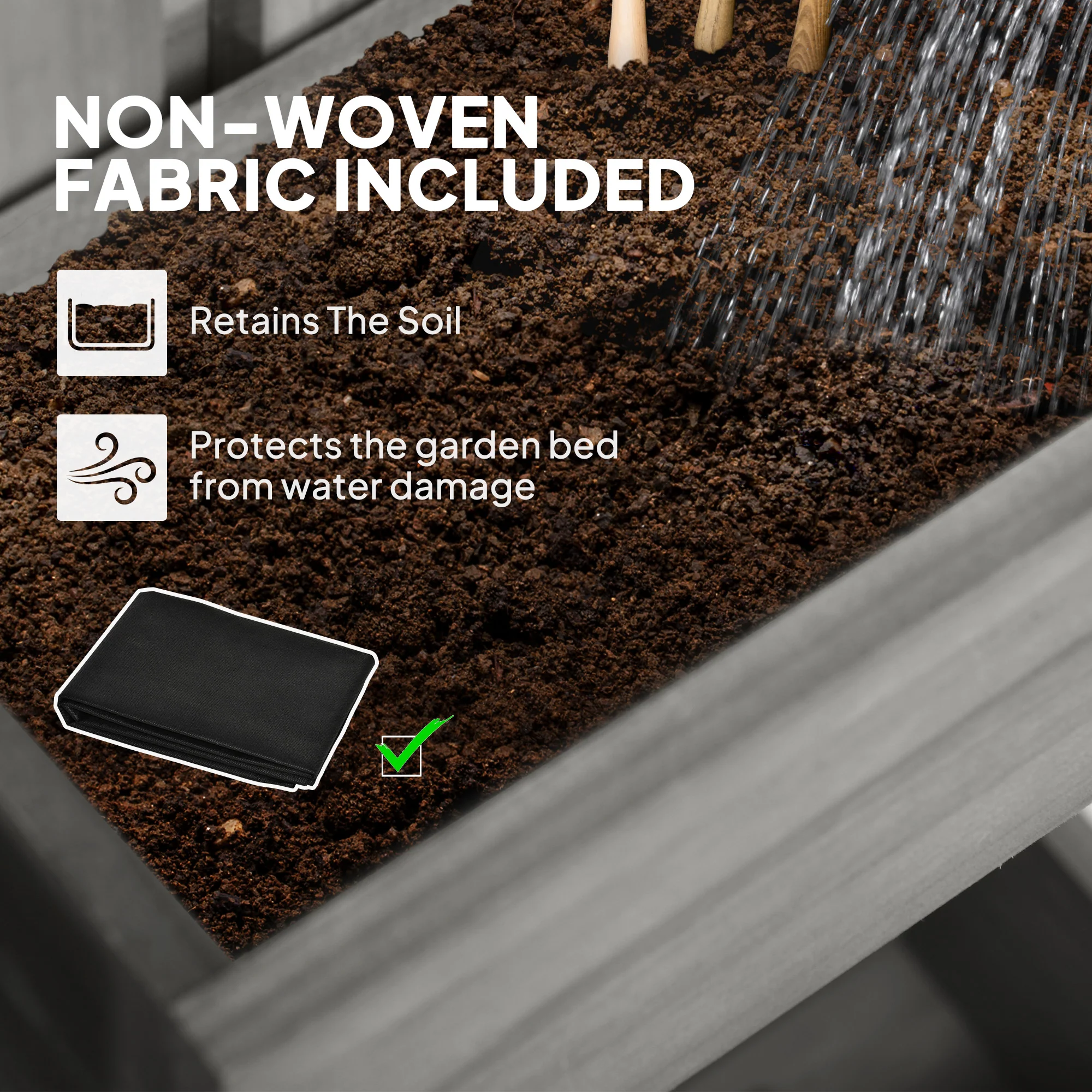 Outsunny Wooden Garden Planters With Trellis Wall-mounted Raised Garden Bed - Image 15