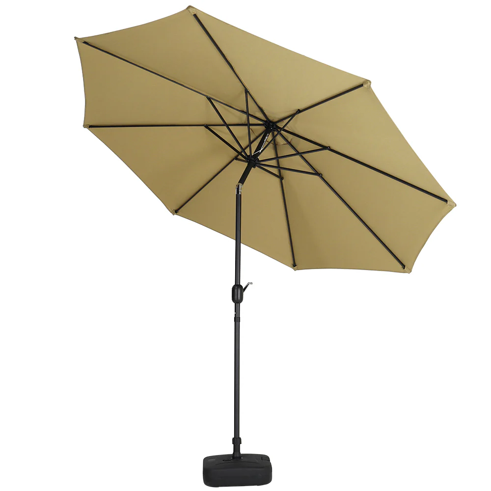 Patio Umbrella Large 3M Traditional Parasol with Plastic Base - Image 3
