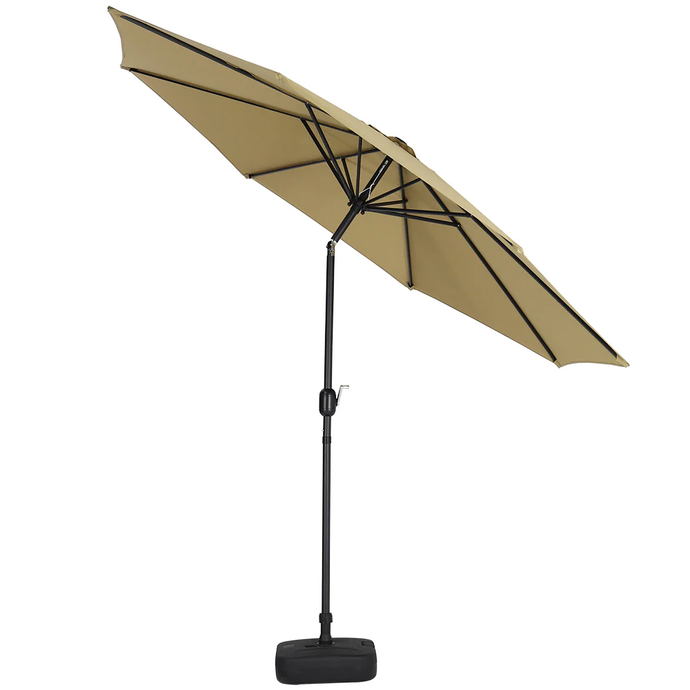 Patio Umbrella Large 3M Traditional Parasol with Plastic Base - Image 4