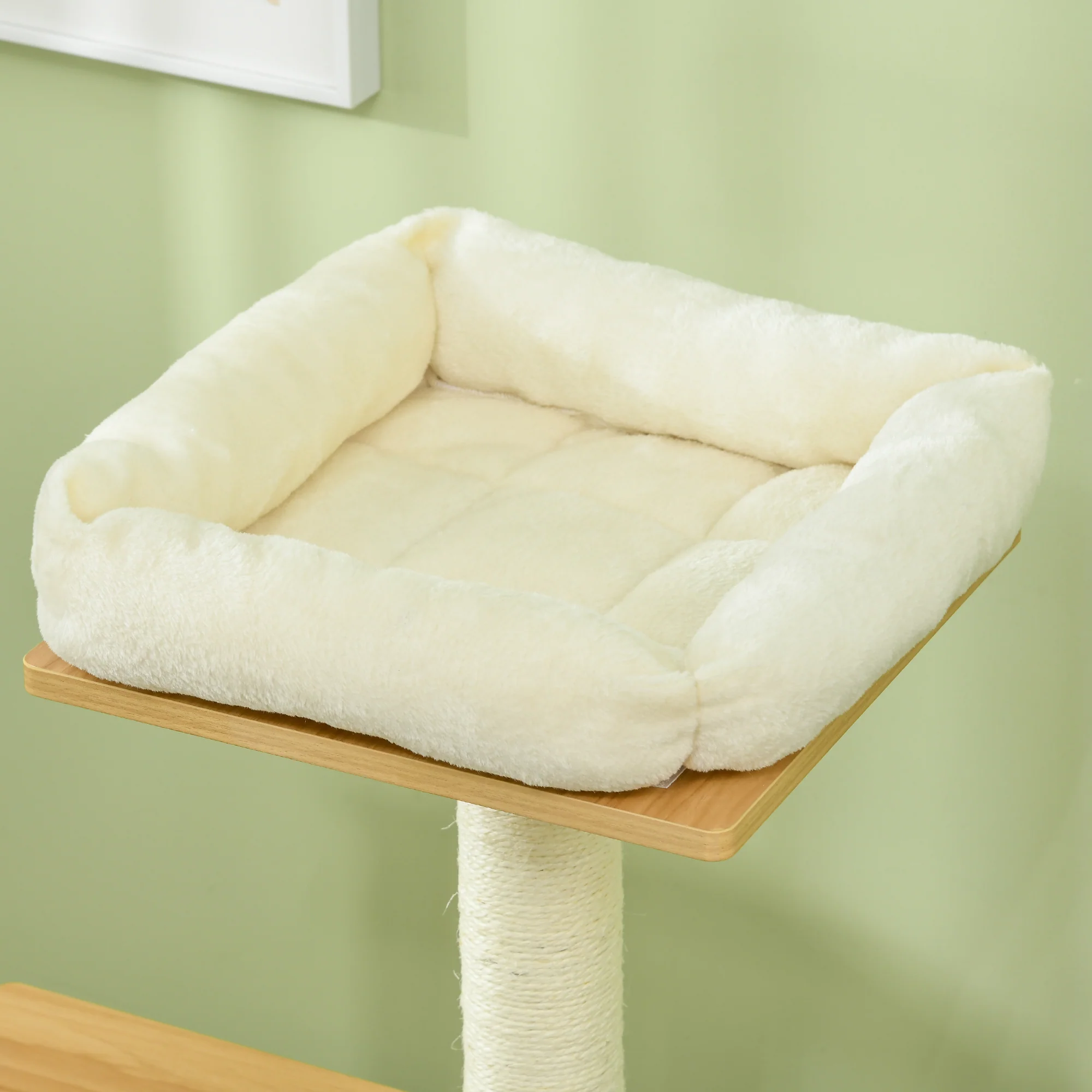 PawHut 114cm Cat Tree for Indoor Cats with Scratching Posts, Cat House, Cat Bed - Image 7