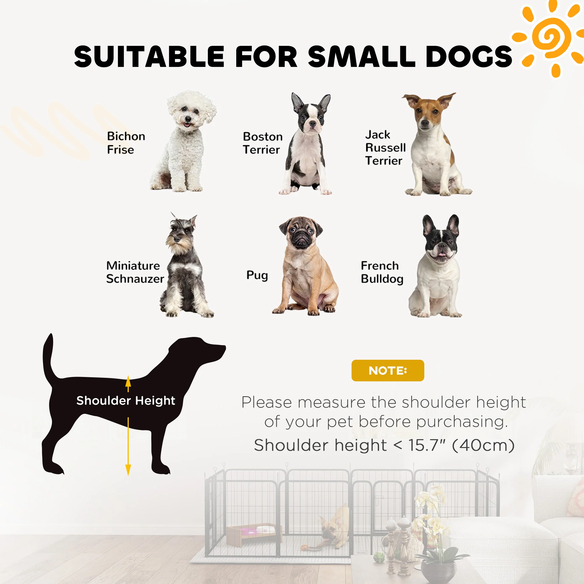 PawHut 2 Piece Expansion Pack Dog Pen For 80cm High Animal Pen - Image 7
