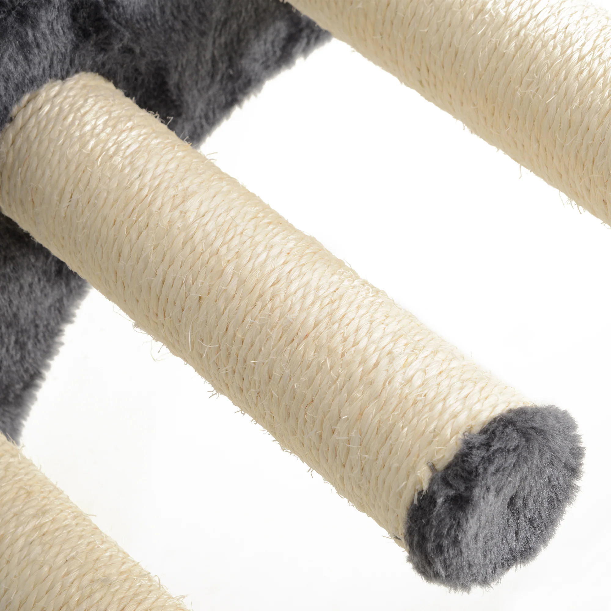 PawHut 4-Piece Cat Wall Furniture W/ Hammock, Ladder, Platforms - Dark Grey - Image 9