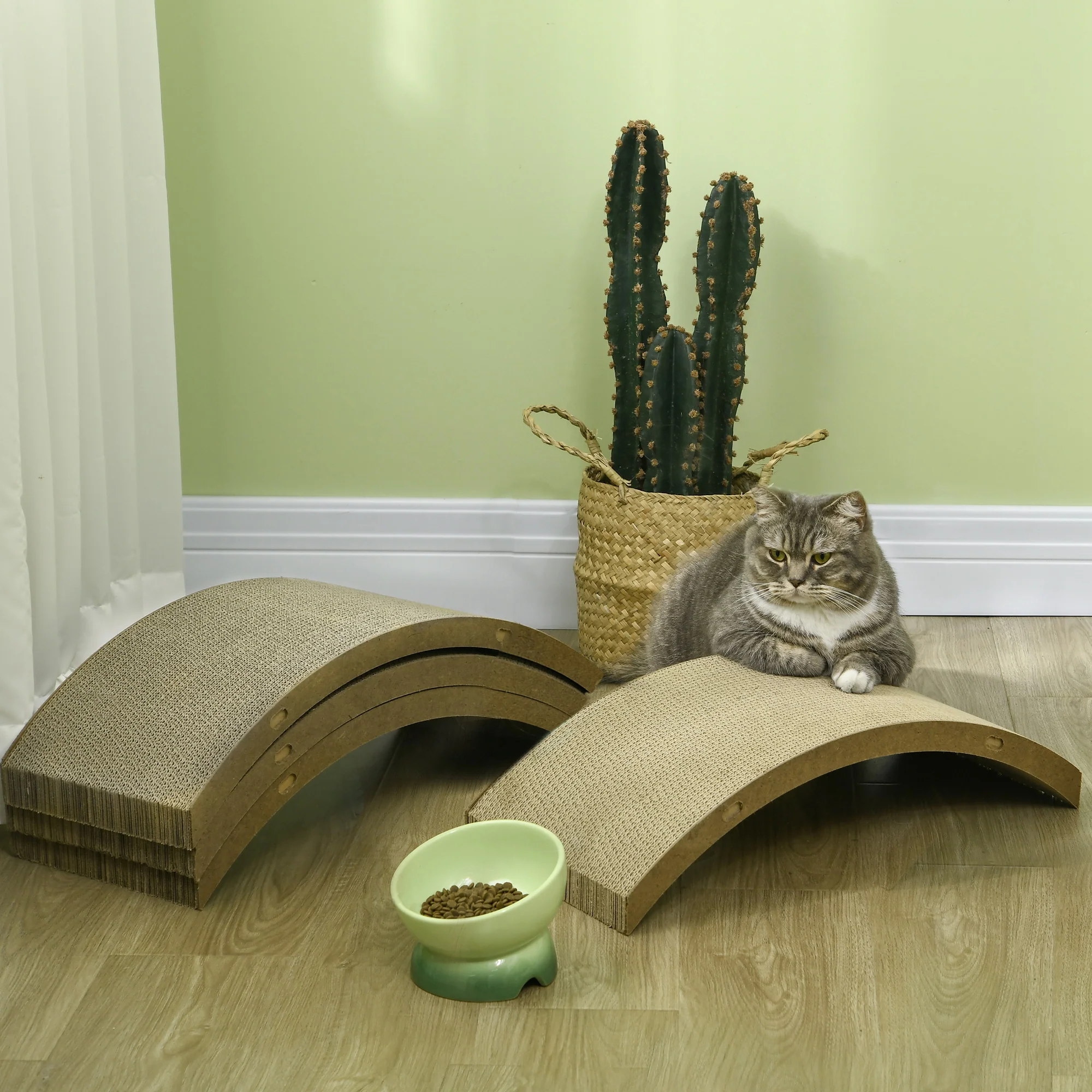 PawHut 4PCs Cat Scratch Pad Reversible, Replacement for Cat Treadmill, 55 x 26cm - Image 2