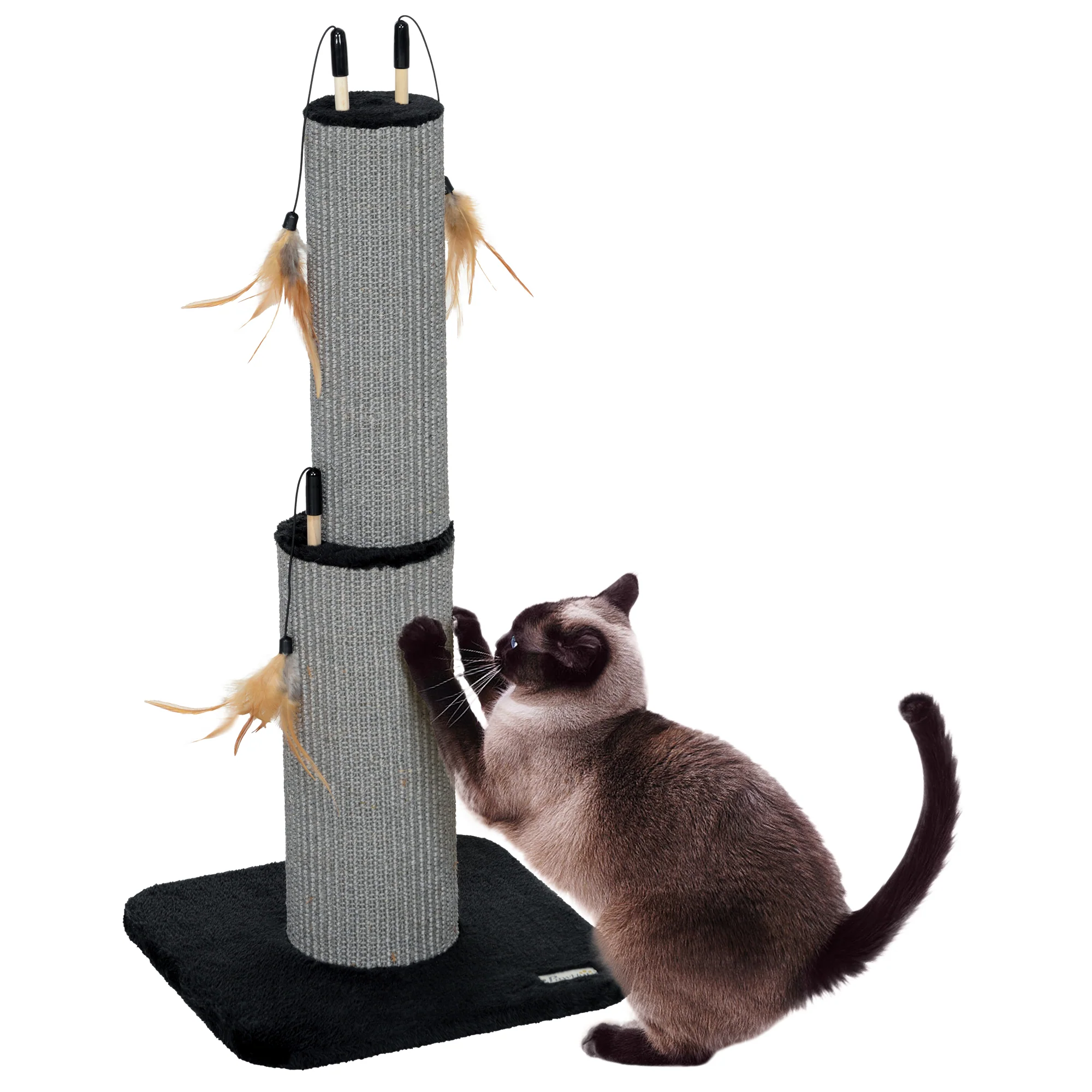 PawHut 78cm Tall Cat Scratching Post With 3 Toy Feathers
