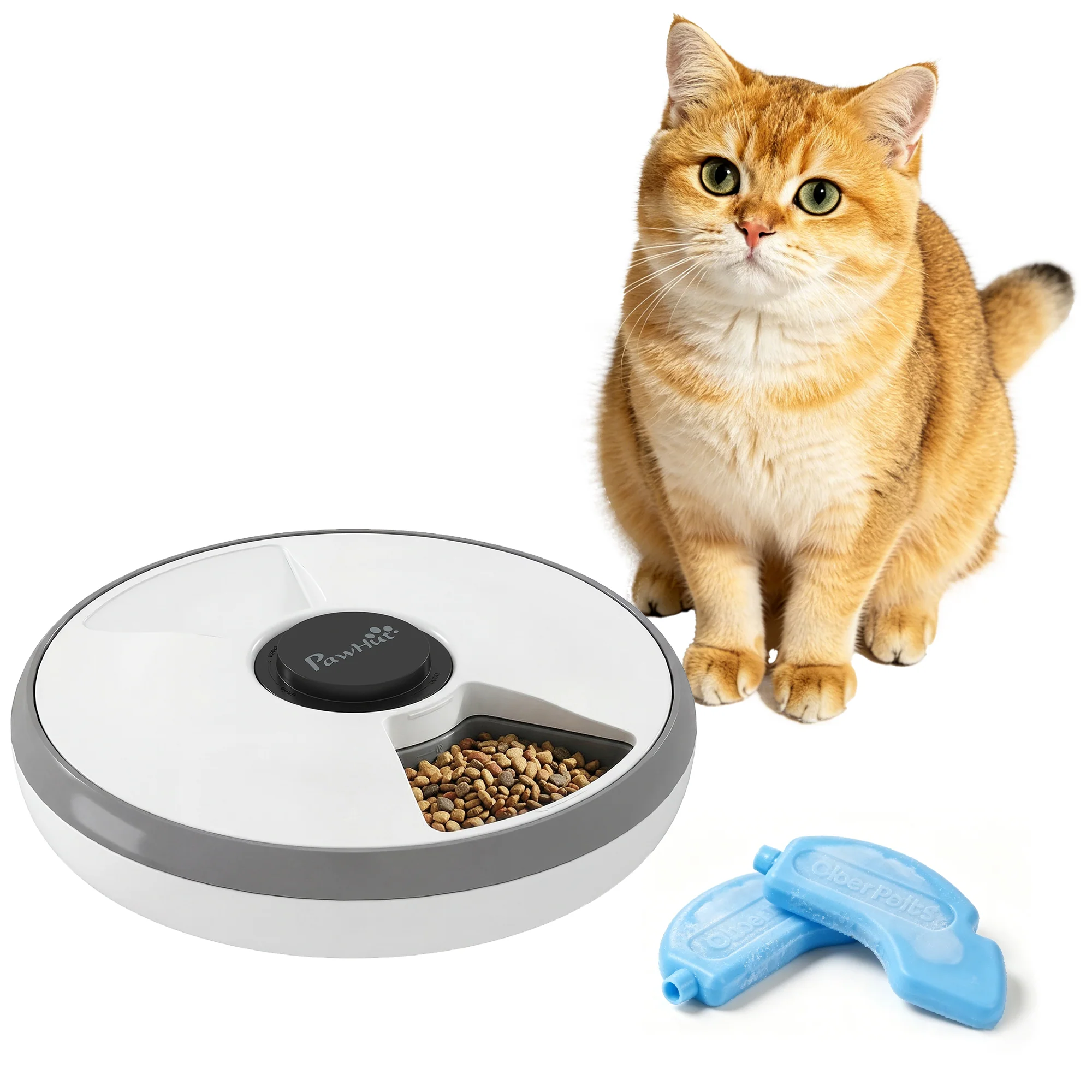 PawHut Automatic Cat Feeder Programmable Timer For 6 Meals