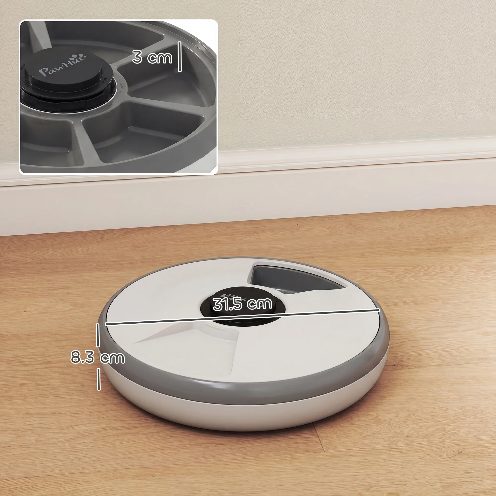 PawHut Automatic Cat Feeder Programmable Timer For 6 Meals - Image 5
