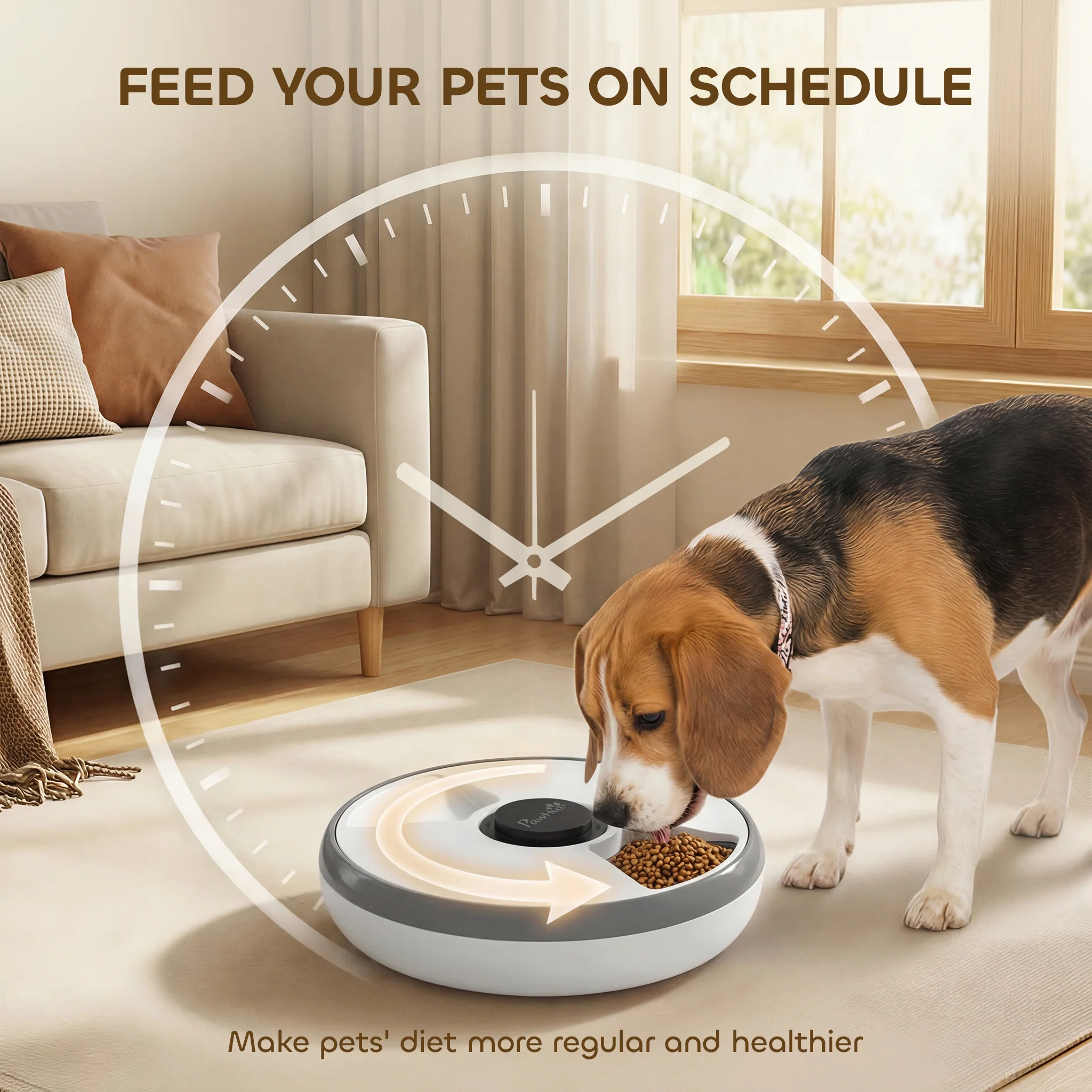 PawHut Automatic Cat Feeder Programmable Timer For 6 Meals - Image 6