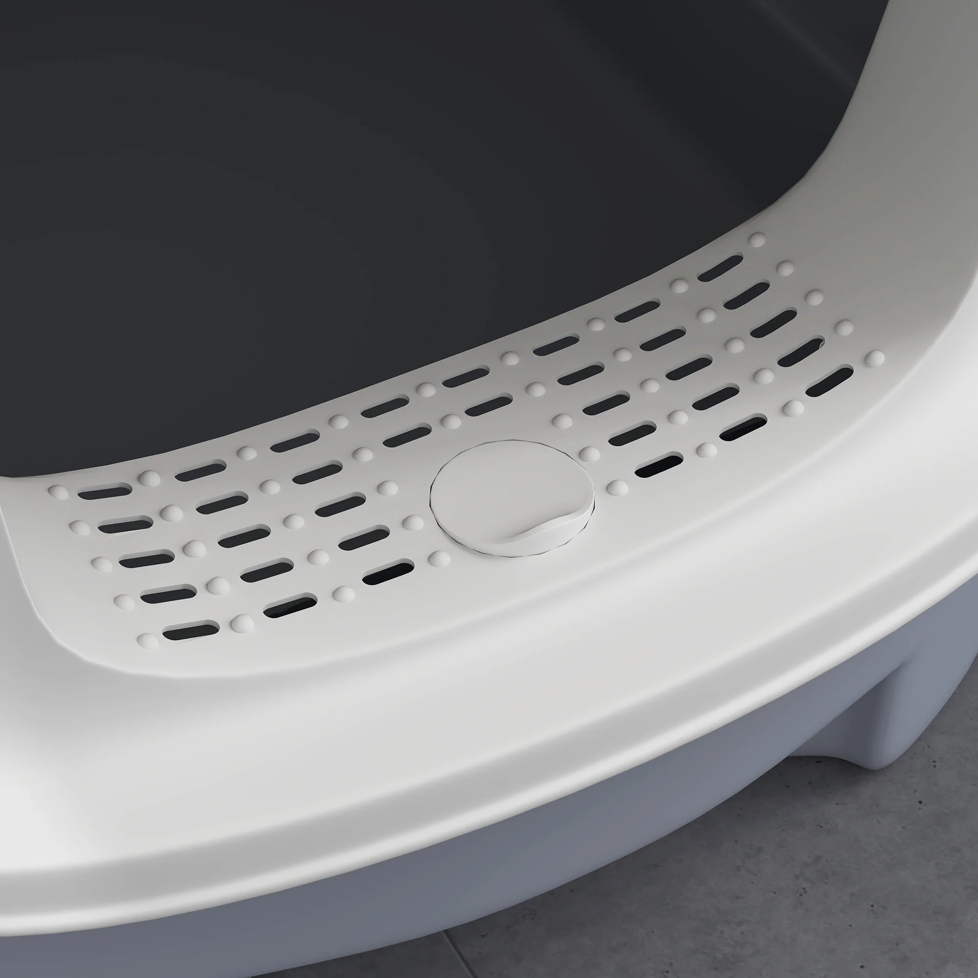 PawHut Cat Litter Box, Hooded Cat Litter Tray With Lid, Scoop, Grey - Image 9