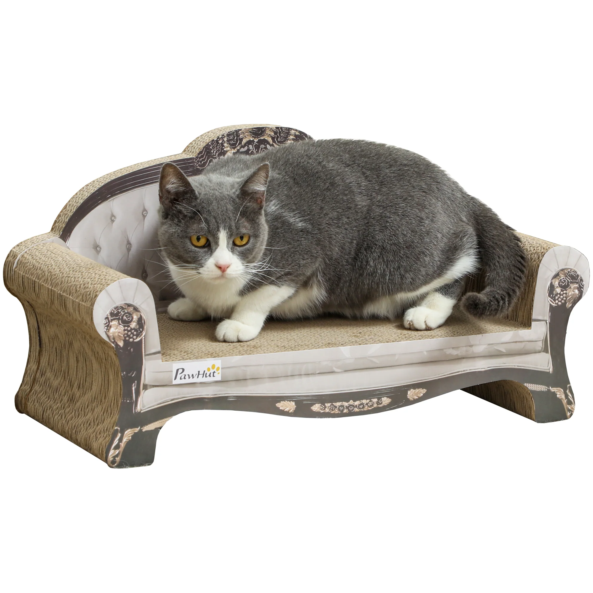 PawHut Cat Scratching Board with Organic Catnip for Indoor Cats, Brown