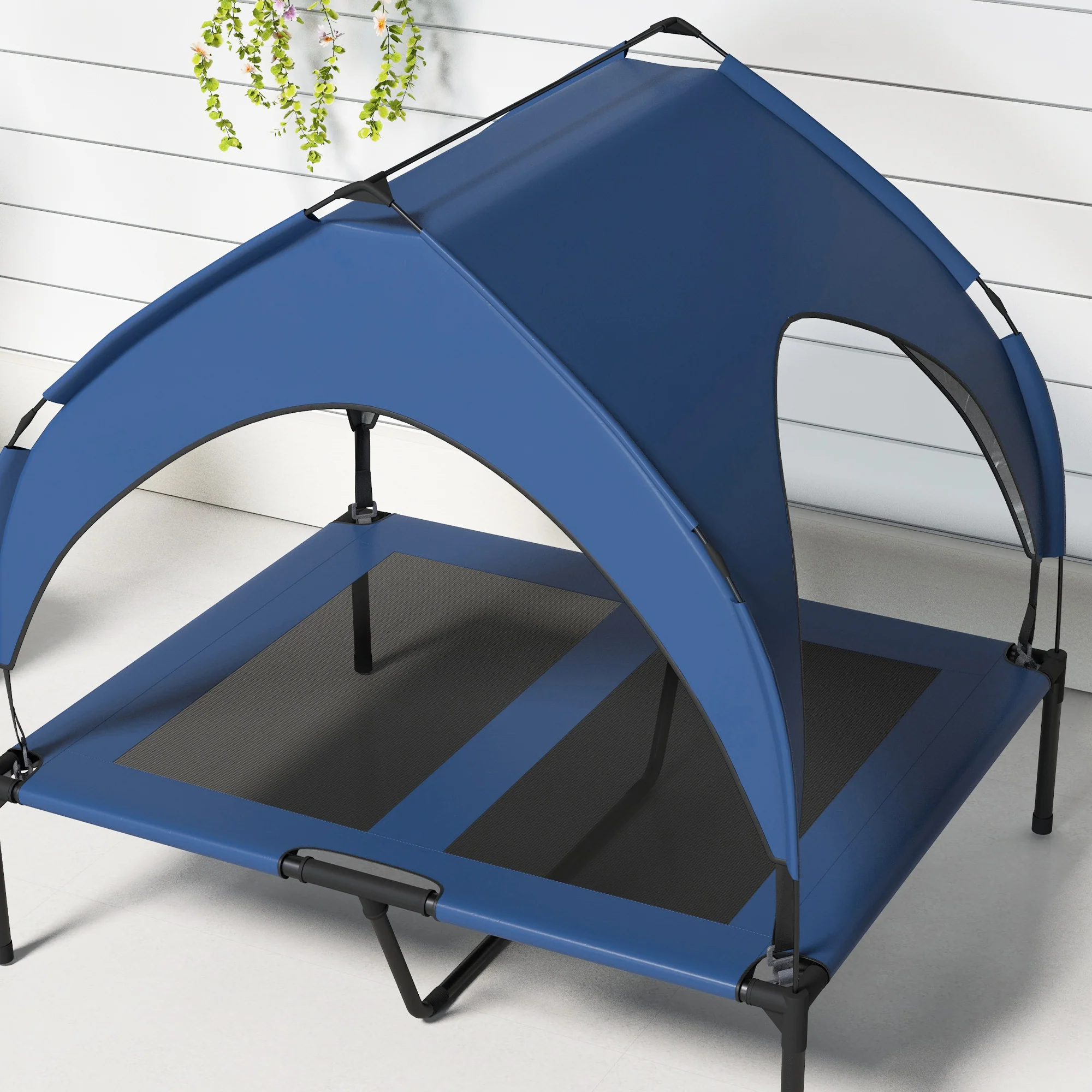 PawHut Cooling Raised Dog Bed w/ Breathable Mesh, Dark Blue - Image 17