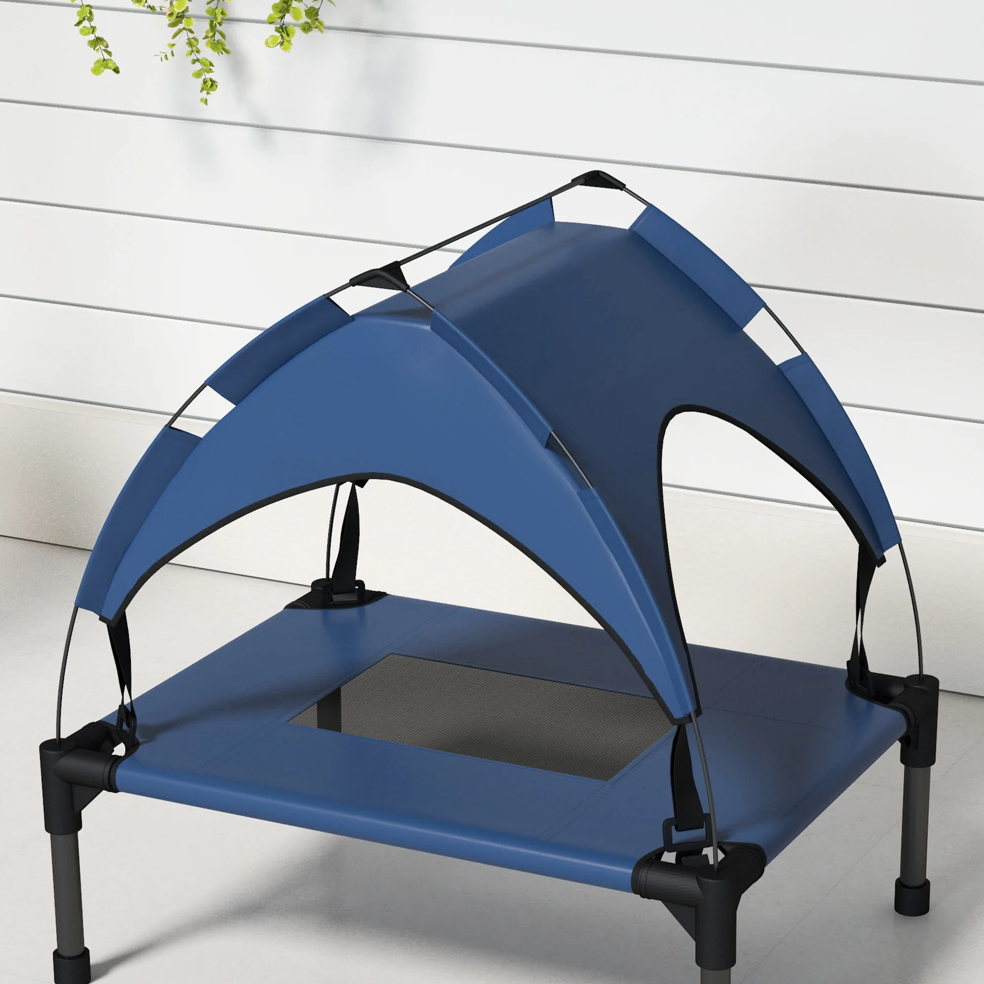 PawHut Cooling Raised Dog Bed w/ Breathable Mesh, Dark Blue - Image 8