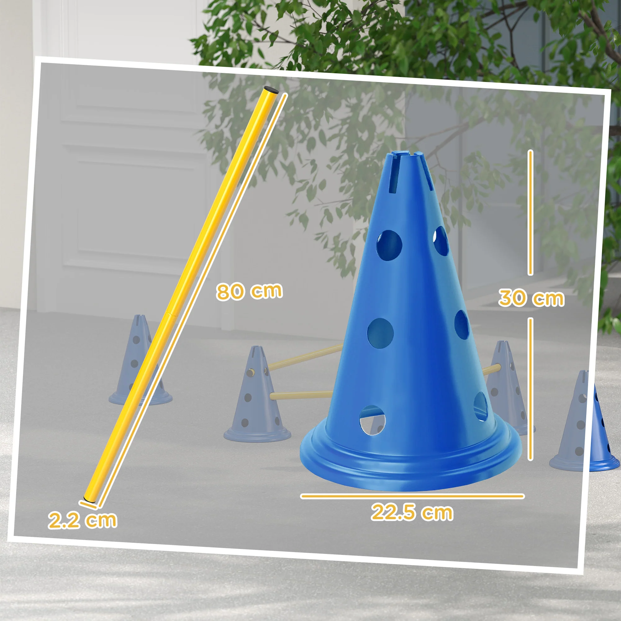 PawHut Dog Agility Equipment Set, Three-Piece Adjustable Height Jumping - Image 5