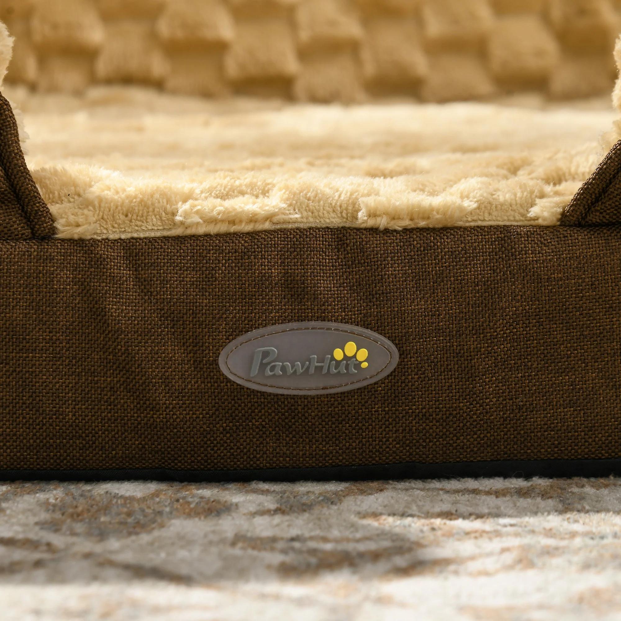 PawHut Dog Bed Calming Pet Bed Dog Mattress For Small Dogs - Charcoal Grey/Brown - Image 17