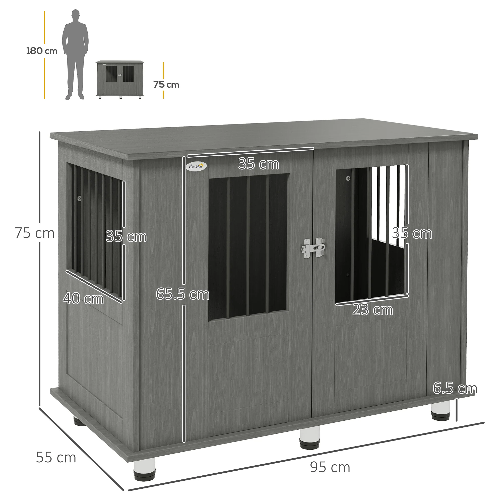 PawHut Dog Crate Kennel Cage - Image 5