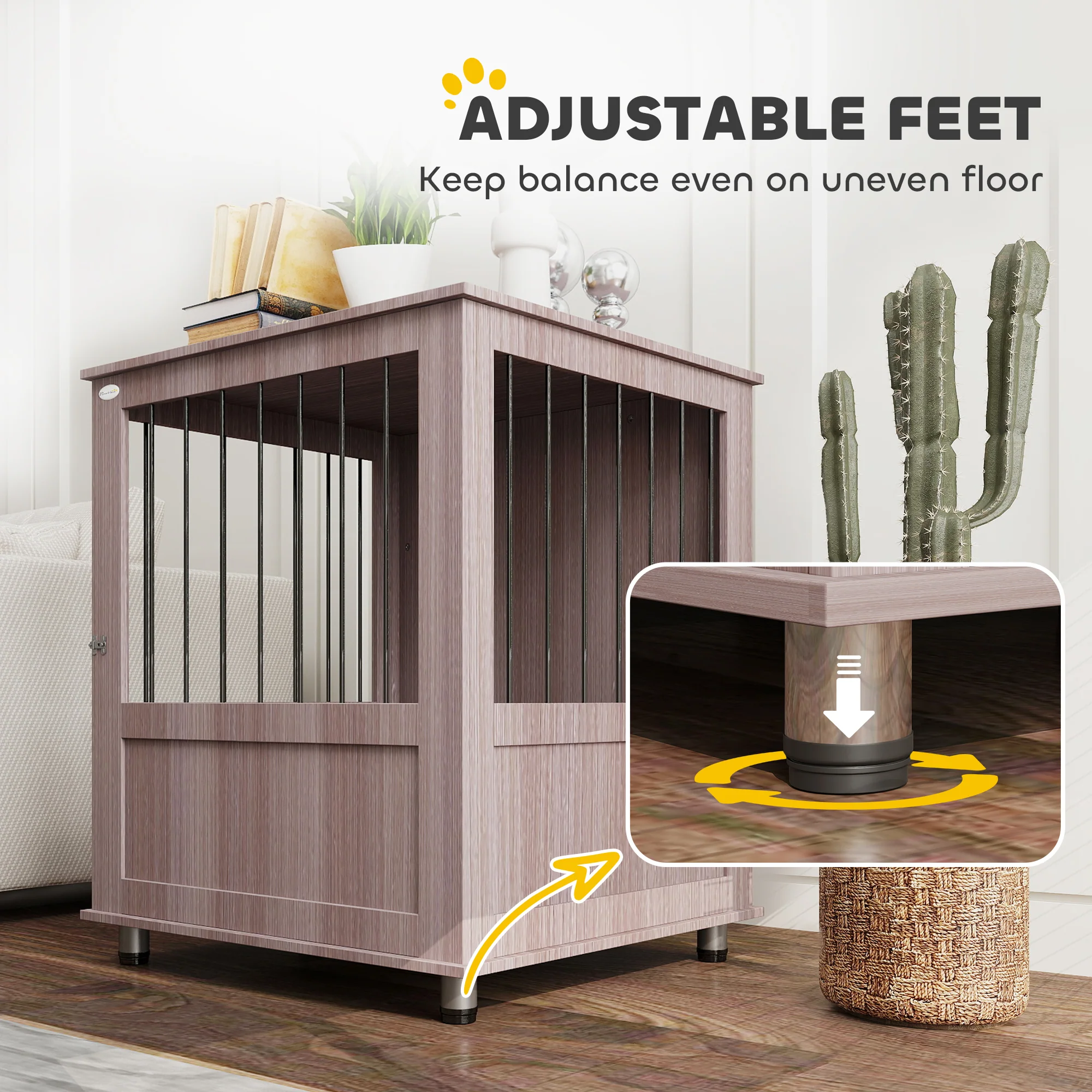 PawHut Dog Crate Kennel Cage, Indoor End Table, Purple - Image 33
