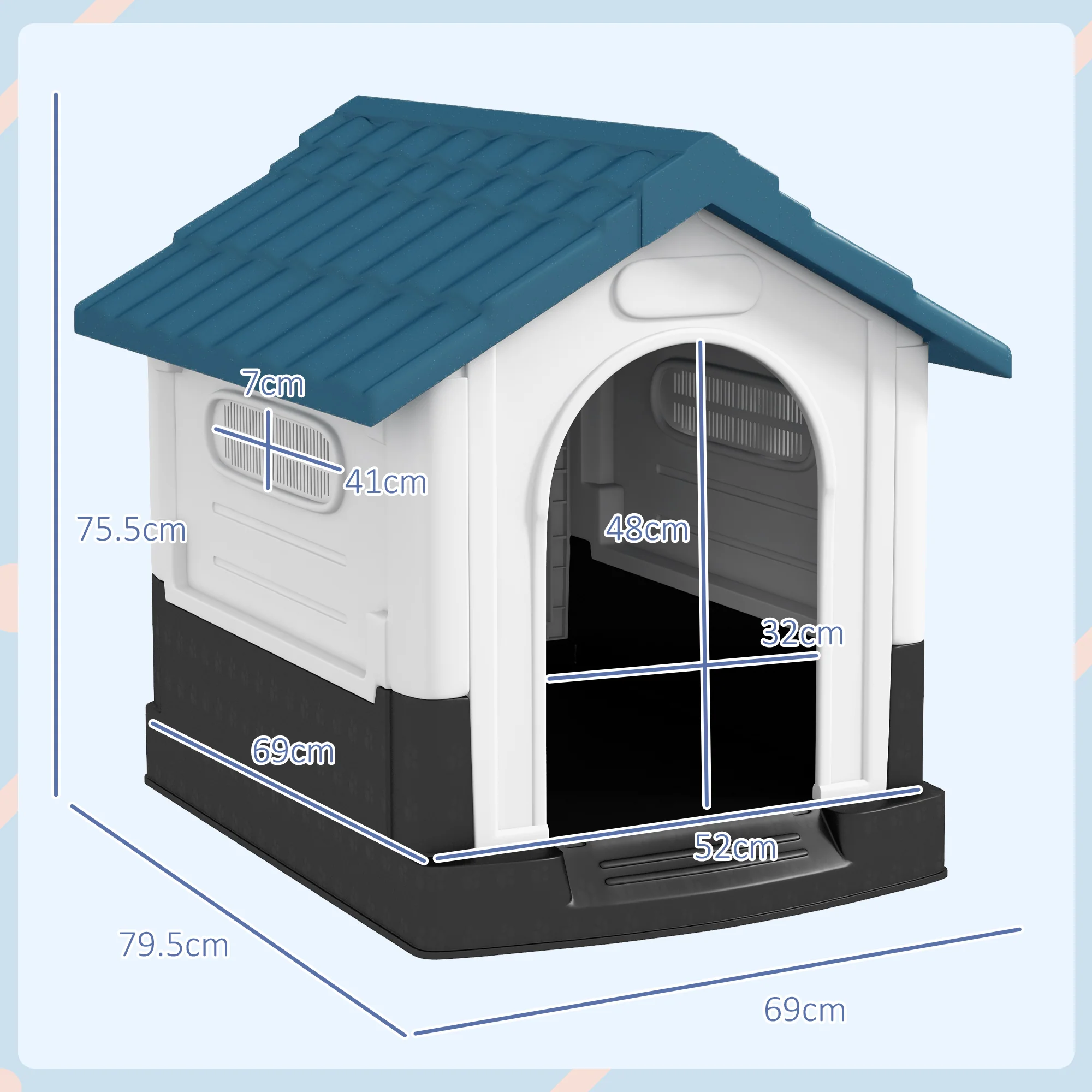 PawHut Dog Kennel for Outside, Grey - Image 5