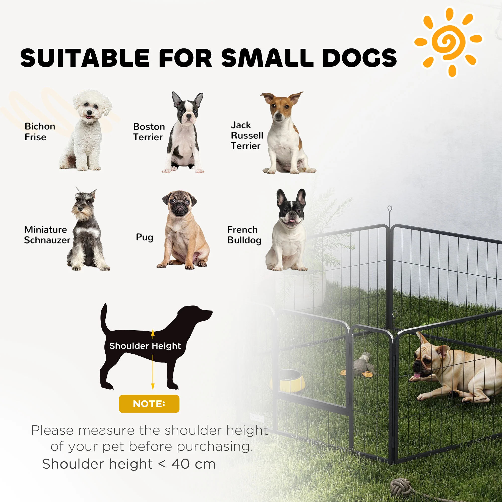 PawHut Dog Playpen, 6 Panels Puppy Pen Dog Playpen - Image 7