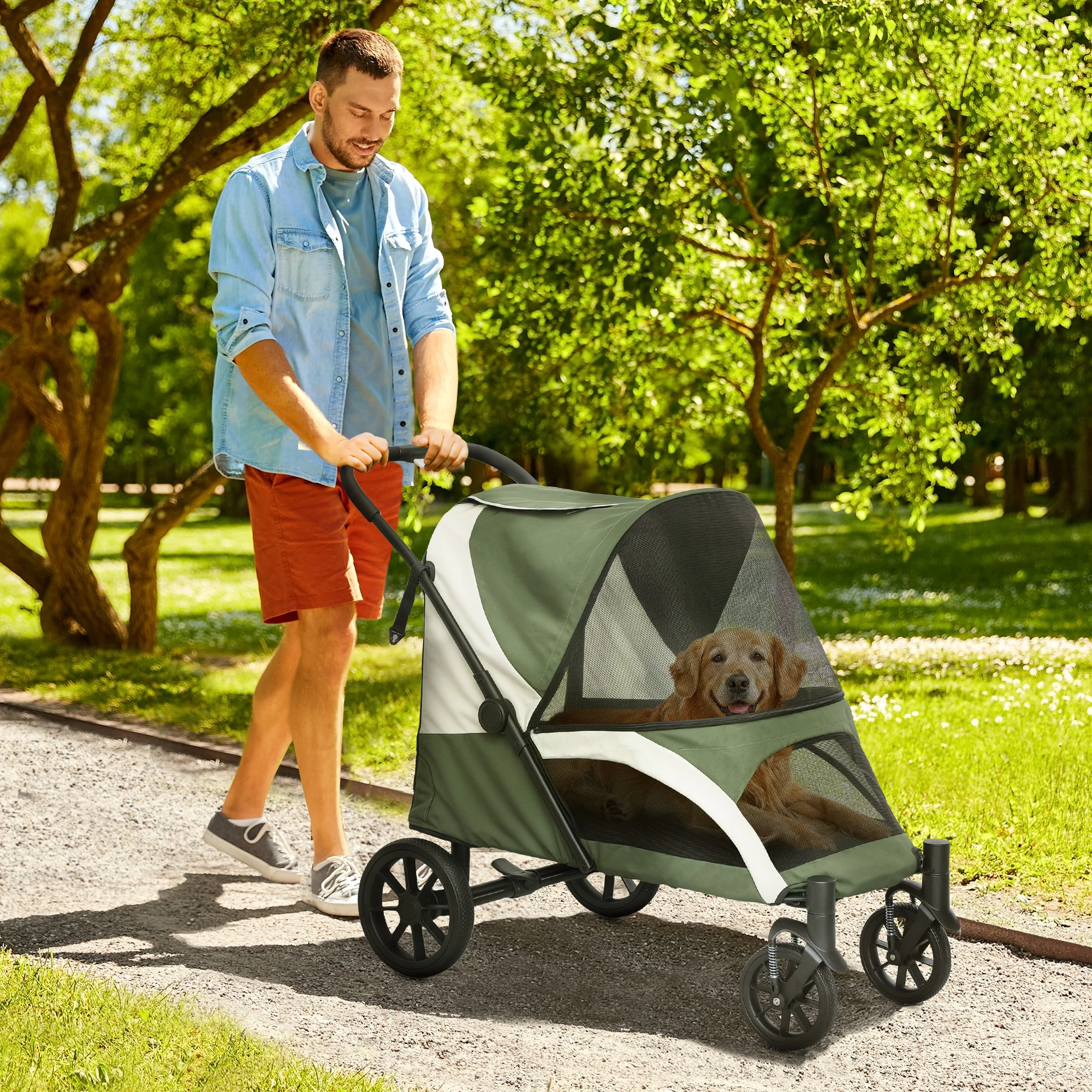 PawHut Easy Folding Pet Stroller For Large Dogs - Image 20