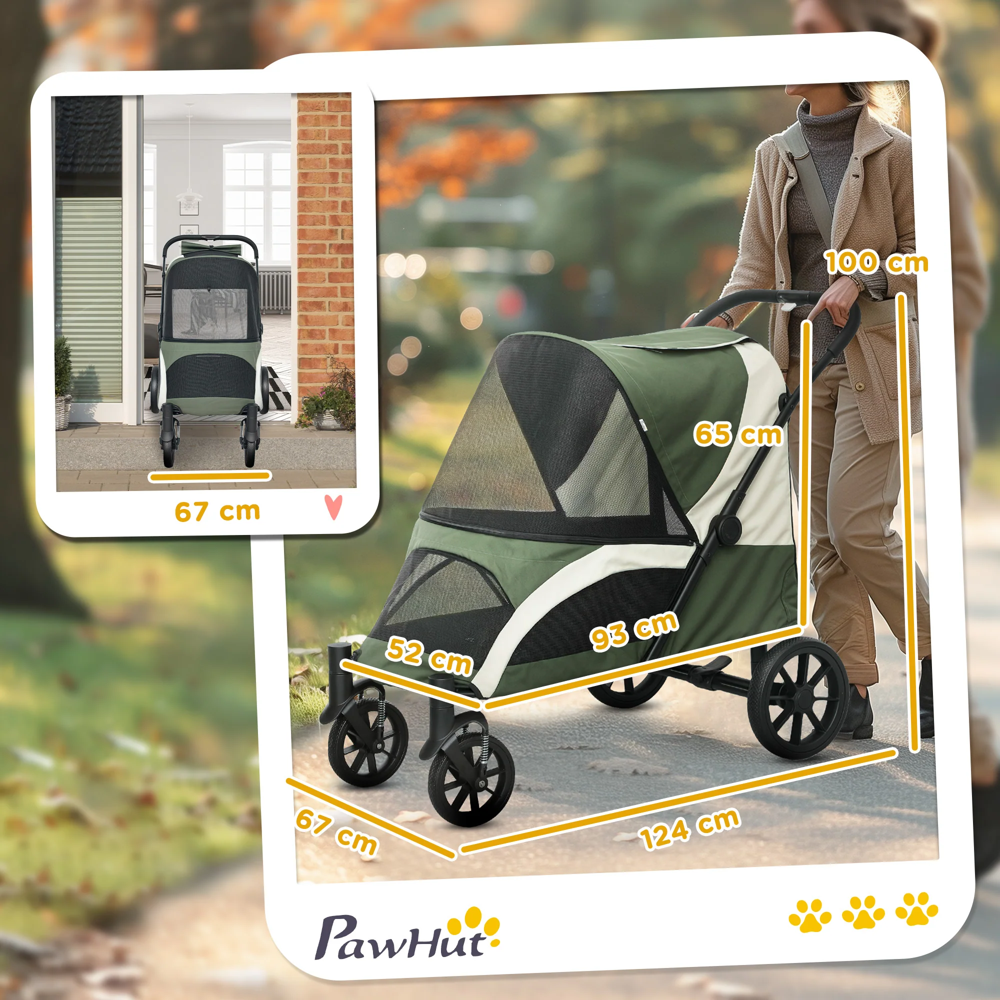 PawHut Easy Folding Pet Stroller For Large Dogs - Image 23
