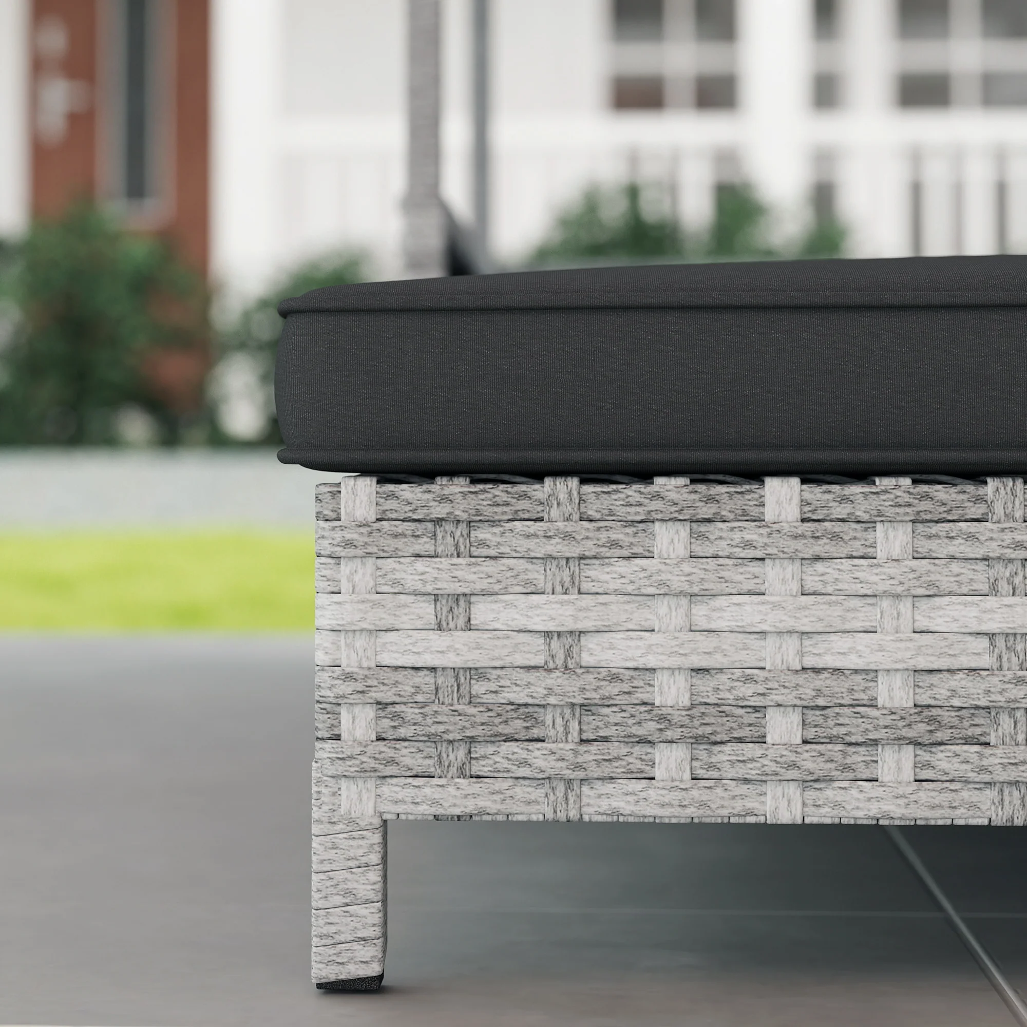 PawHut Extendable Rattan Dog House w/ Water-Resistant Roof - Charcoal Grey - Image 9