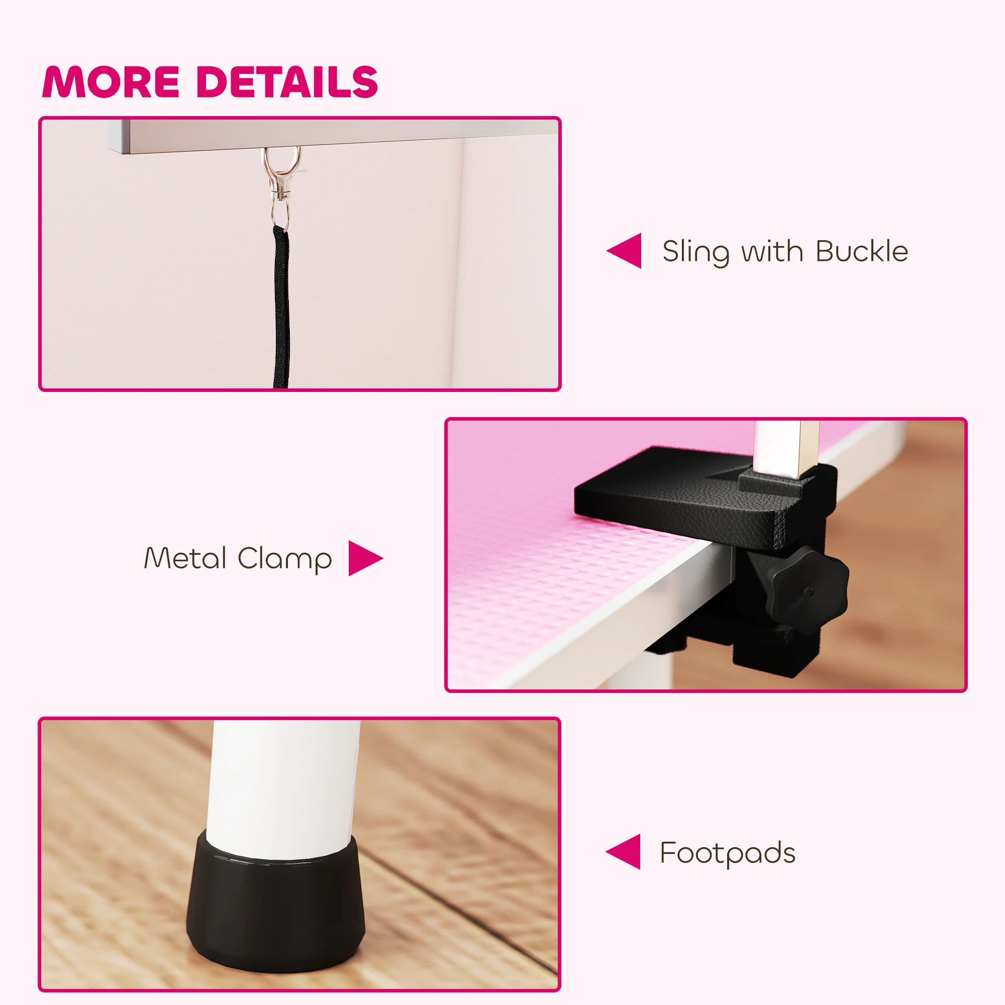 PawHut Foldable Dog Grooming Table Adjustable Arm for Small Dogs 81x49x80 cm - Image 8