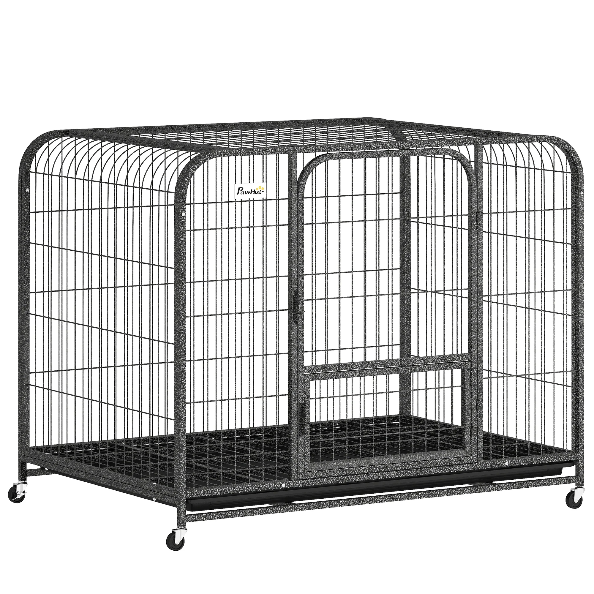 PawHut Heavy Duty Dog Crate, Large Dog Cage With Wheels And Tray - Image 10