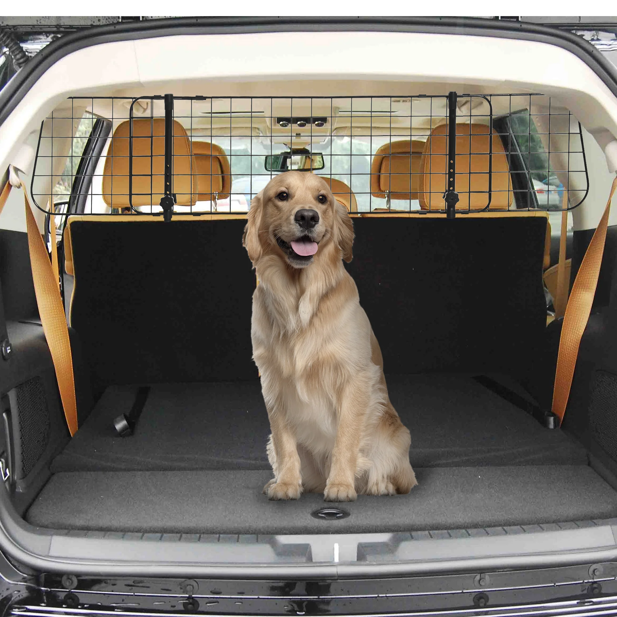 PawHut Heavy Duty Pet Dog Car Barrier Adjustable Ventilated Mesh Wire Guard - Image 2