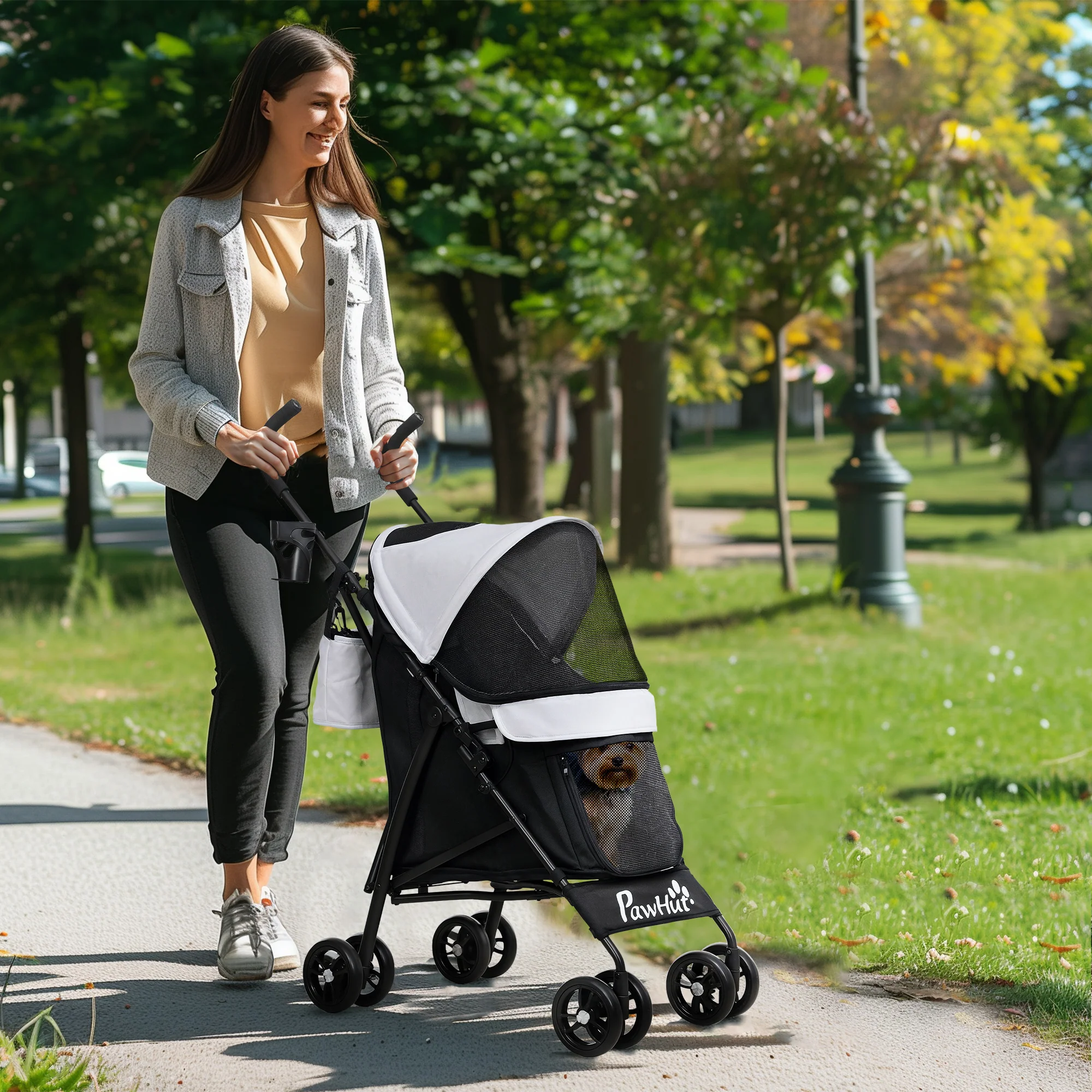 PawHut Lightweight Foldable Dog Stroller for Mini Dogs - Image 20