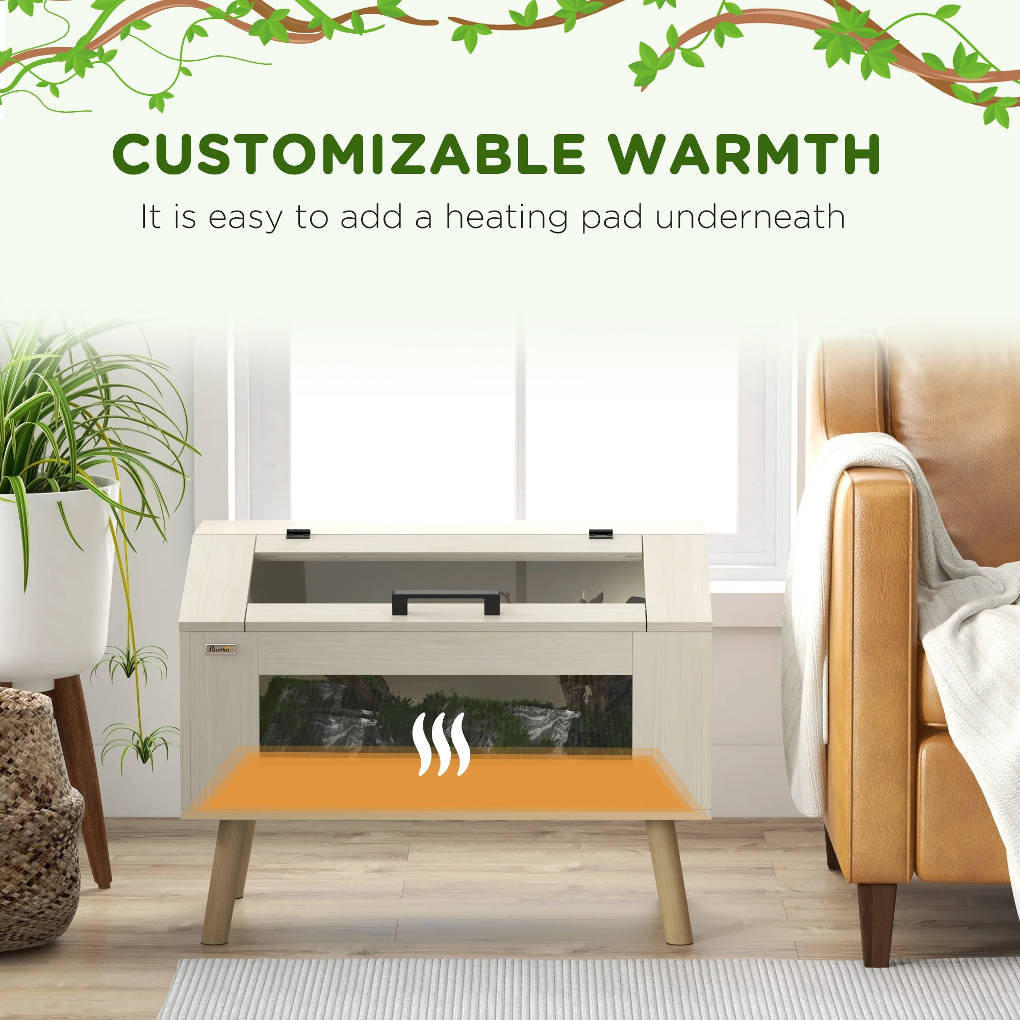 PawHut Reptile Terrarium, Snake Vivarium with Tempered Glass Windows - Image 6