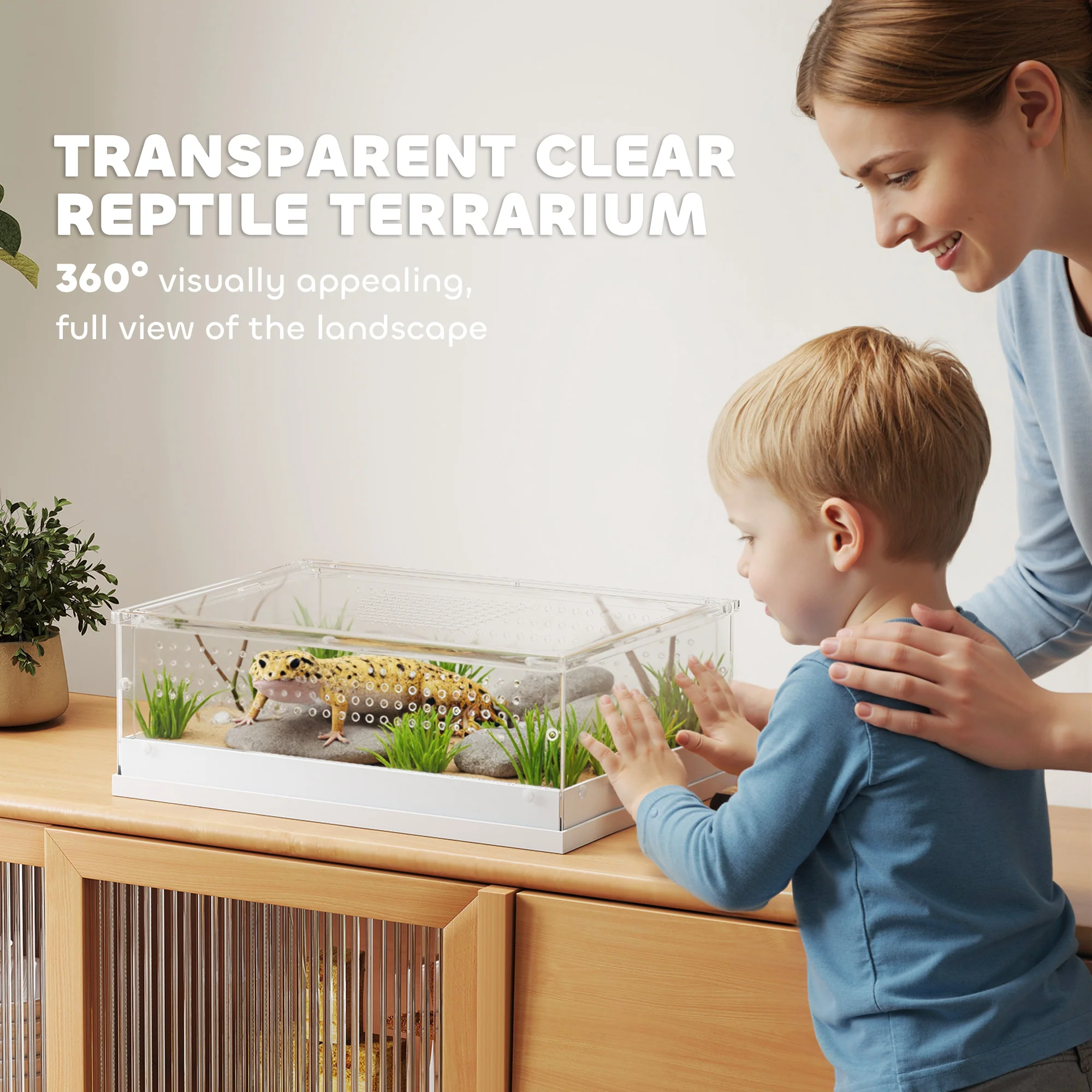 PawHut Reptile Terrarium, Vivarium Acrylic for Snake, Gecko - Image 13