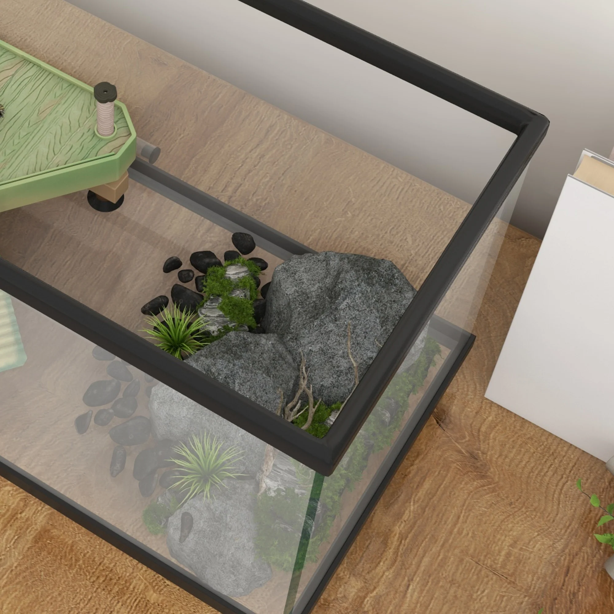 PawHut Turtle Tank 28L Glass Turtle Aquarium w/ Easy Drainage, 45 x 25 x 29cm - Image 9