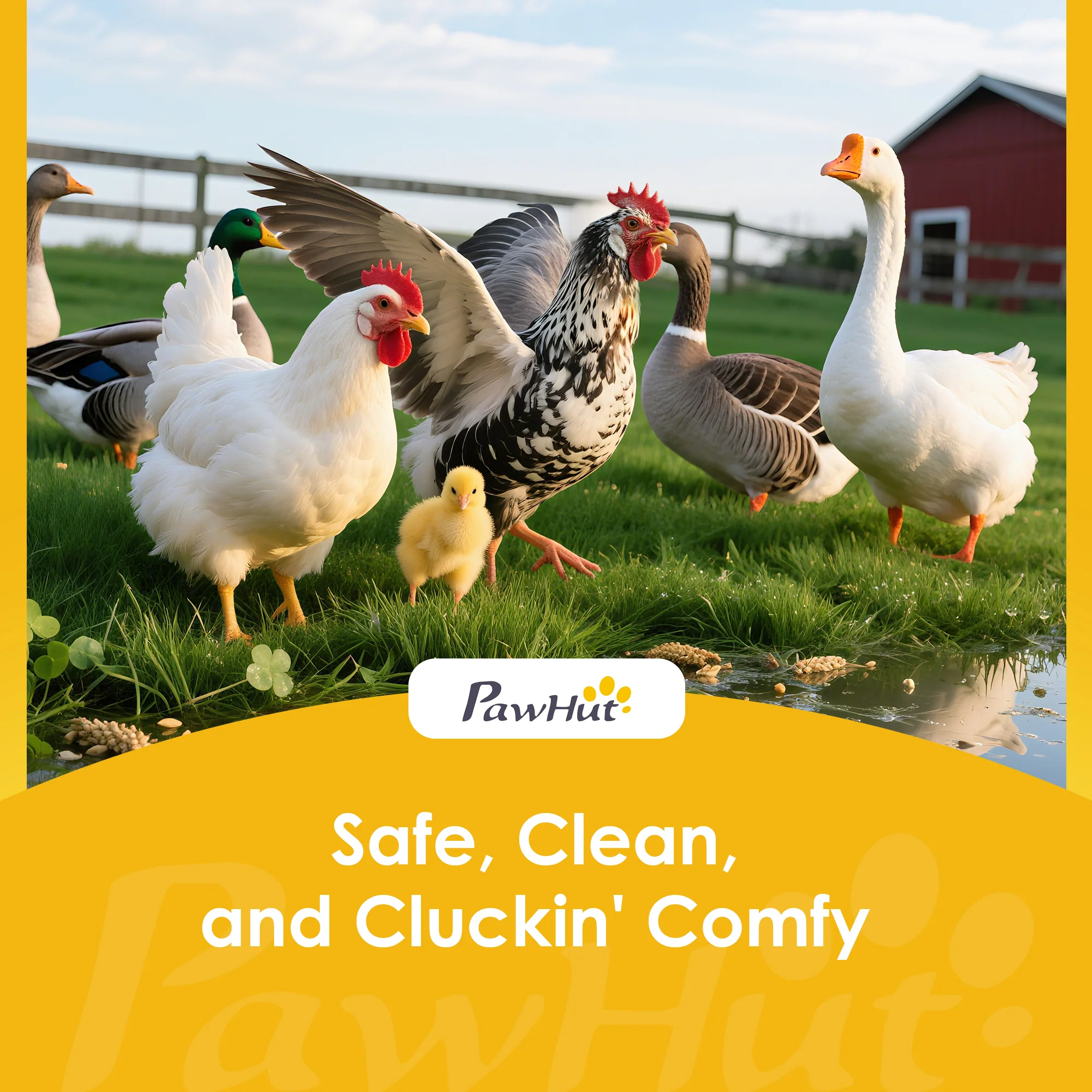 Pawhut Wooden Chicken Coop Hen House with Nesting Box Run - Image 9