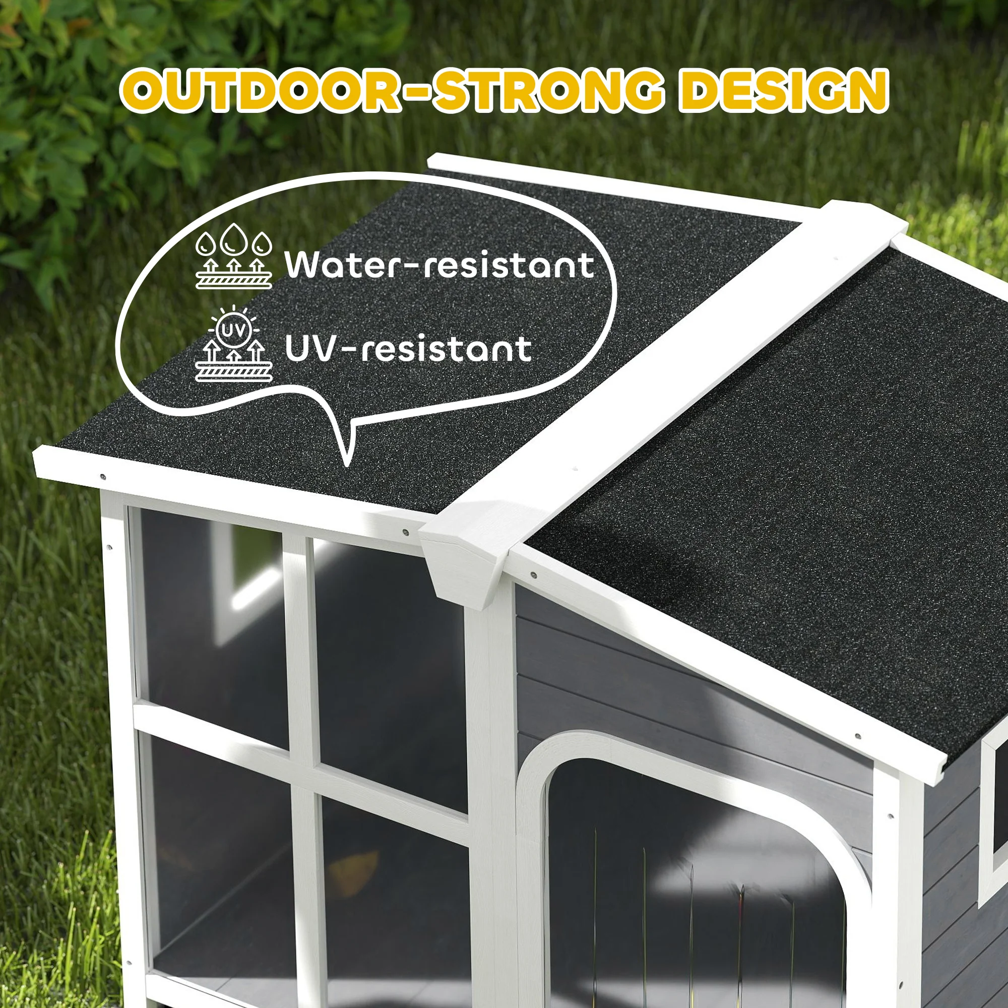 PawHut Wooden Dog Kennel, Dog House with Removable Floor - Image 7