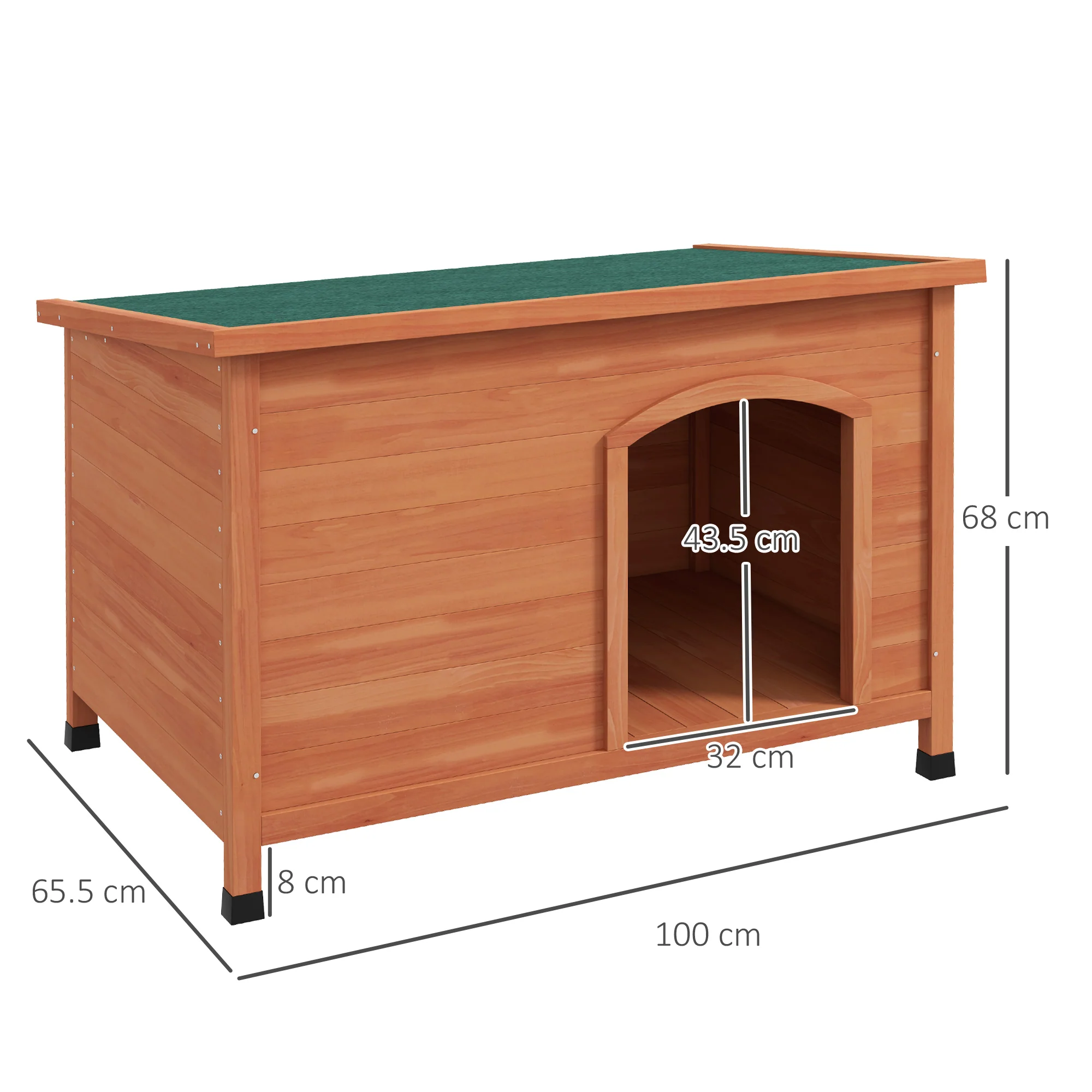 PawHut Wooden Dog Kennel with Removable Floor, Openable Roof - Image 5