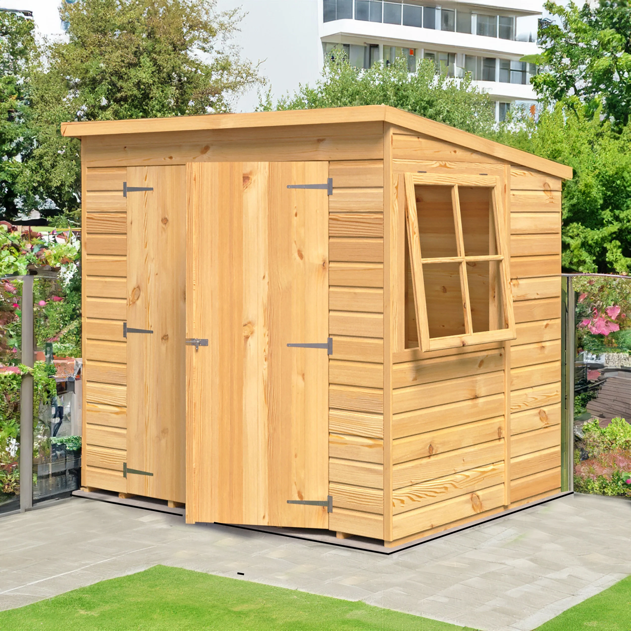 Pent Double Door Shiplap Shed - Image 11