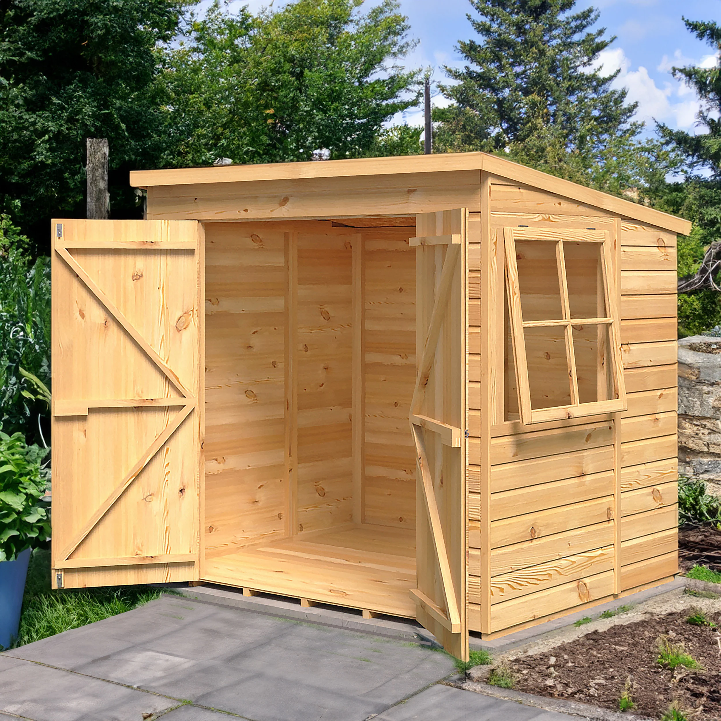 Pent Double Door Shiplap Shed - Image 12