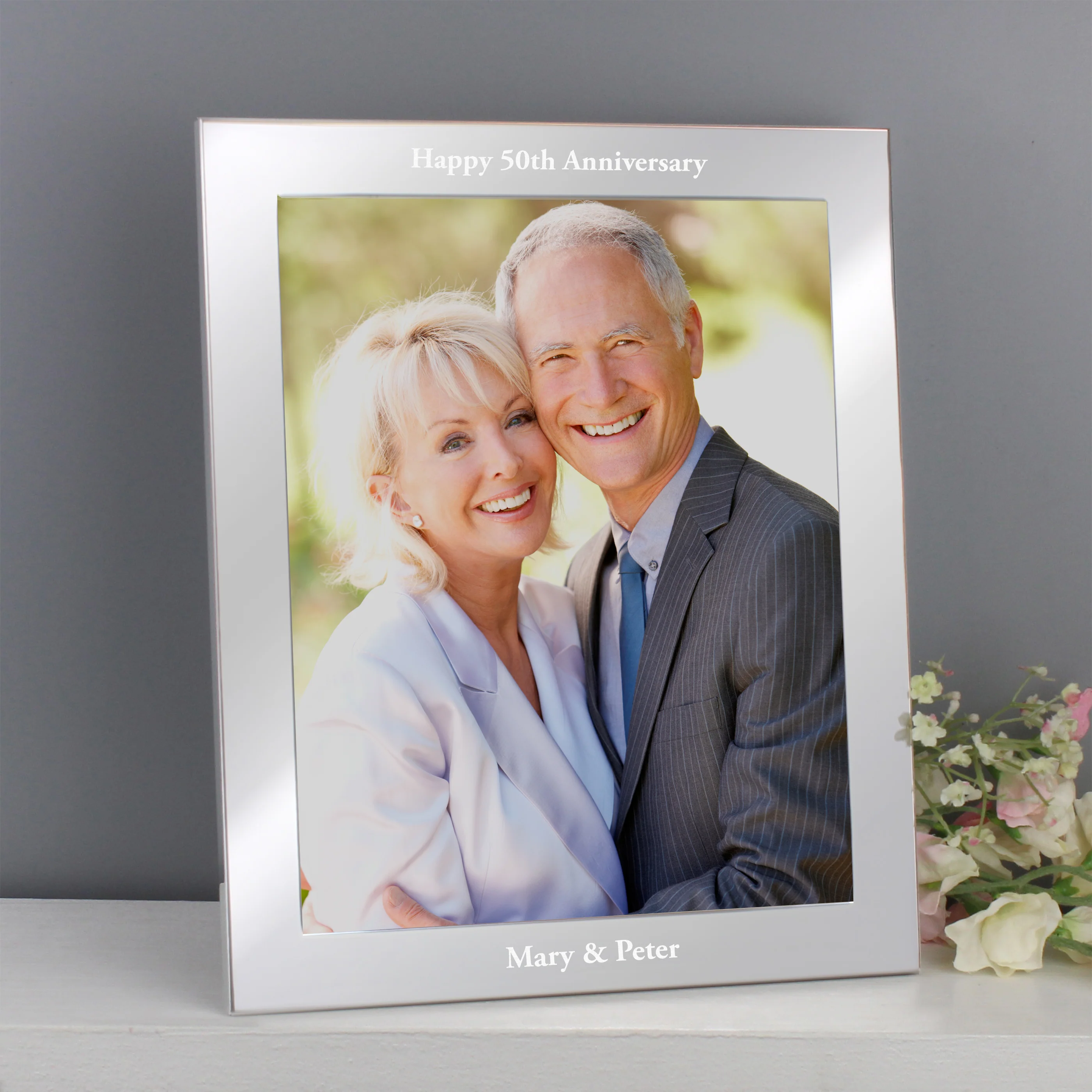 Personalised 10x8 Potrait Silver Photo Frame - Image 4