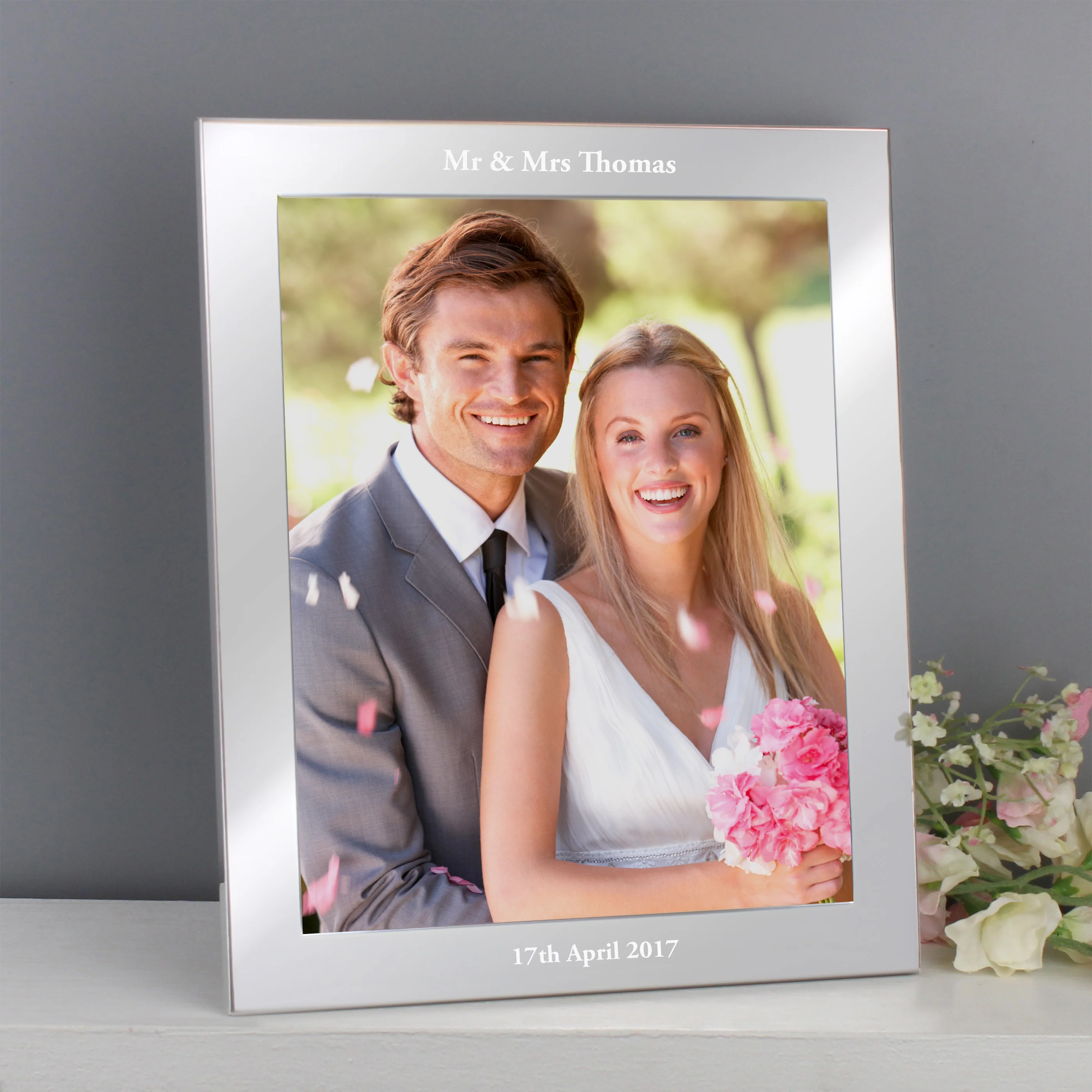 Personalised 10x8 Potrait Silver Photo Frame - Image 5