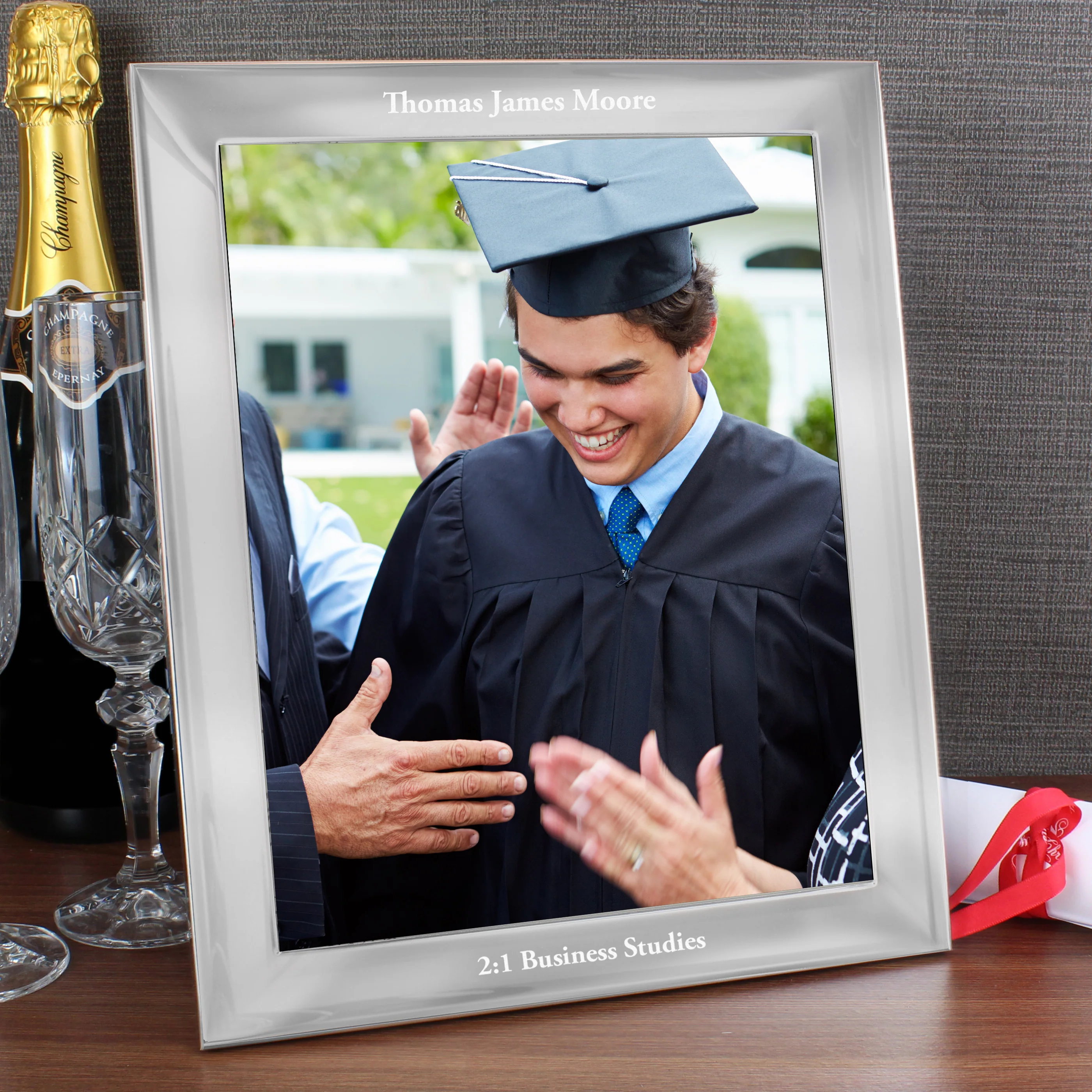 Personalised 10x8 Potrait Silver Photo Frame - Image 7