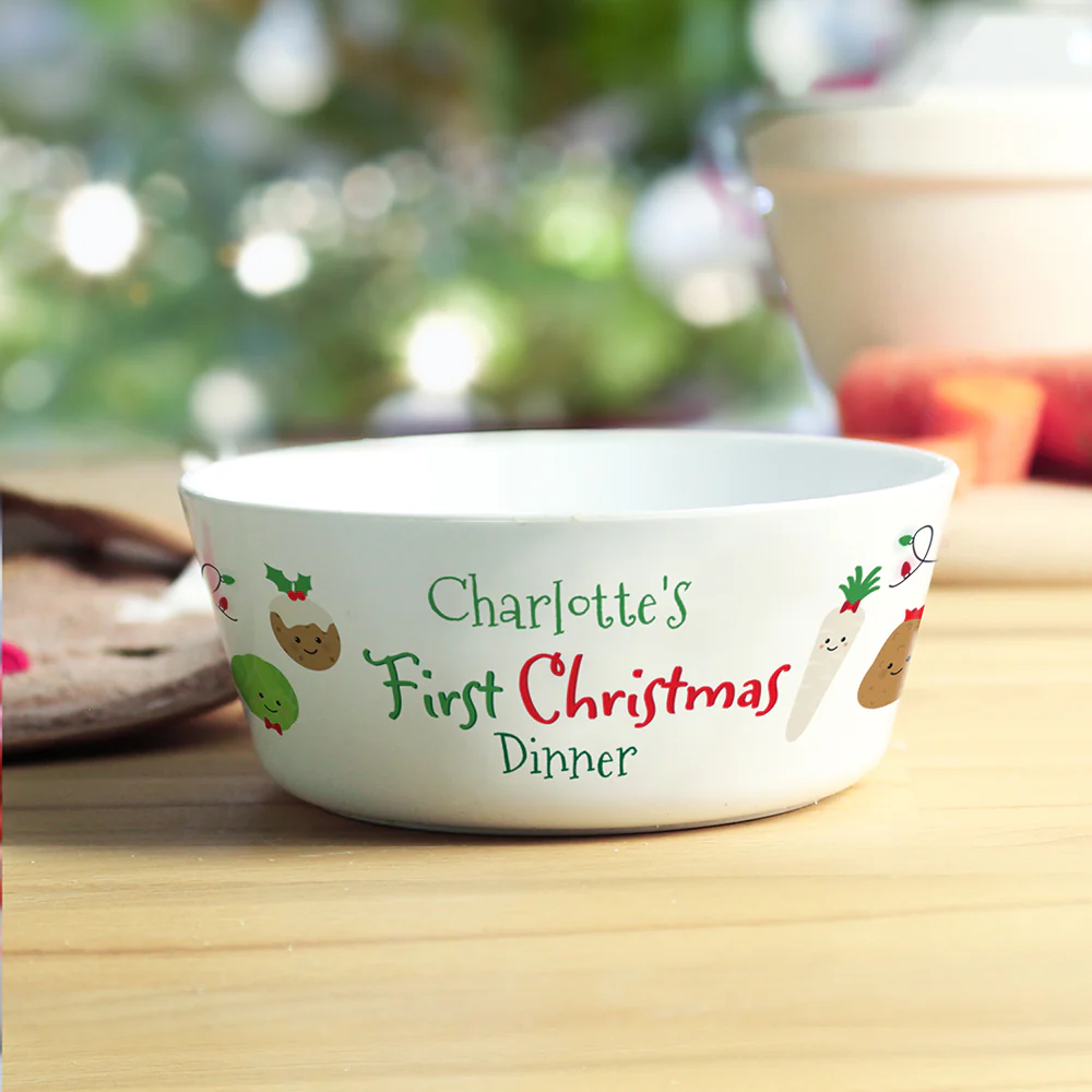 Personalised 1st Christmas Dinner Plastic Bowl - Image 3
