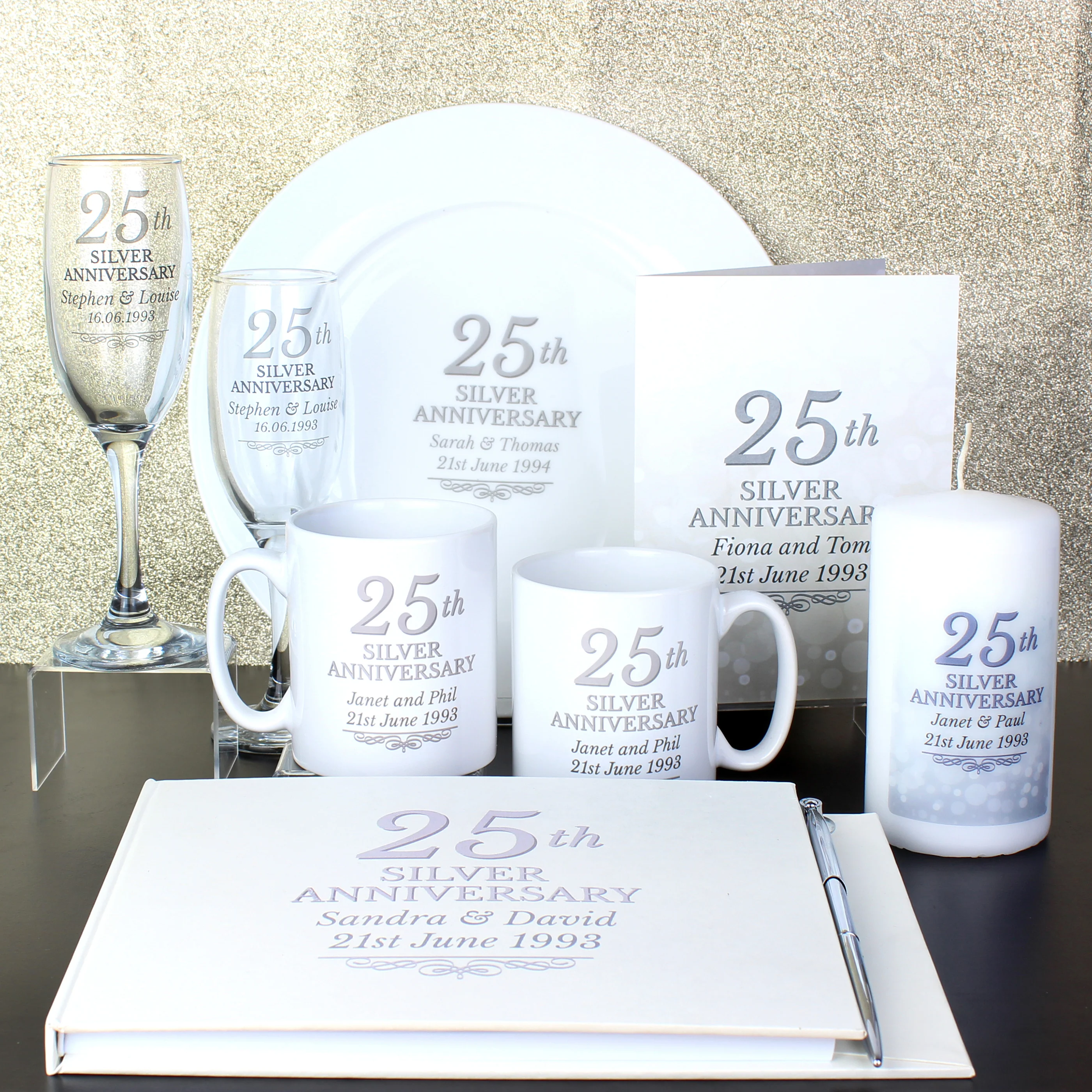Personalised 25th Silver Anniversary Mug Set - Image 5