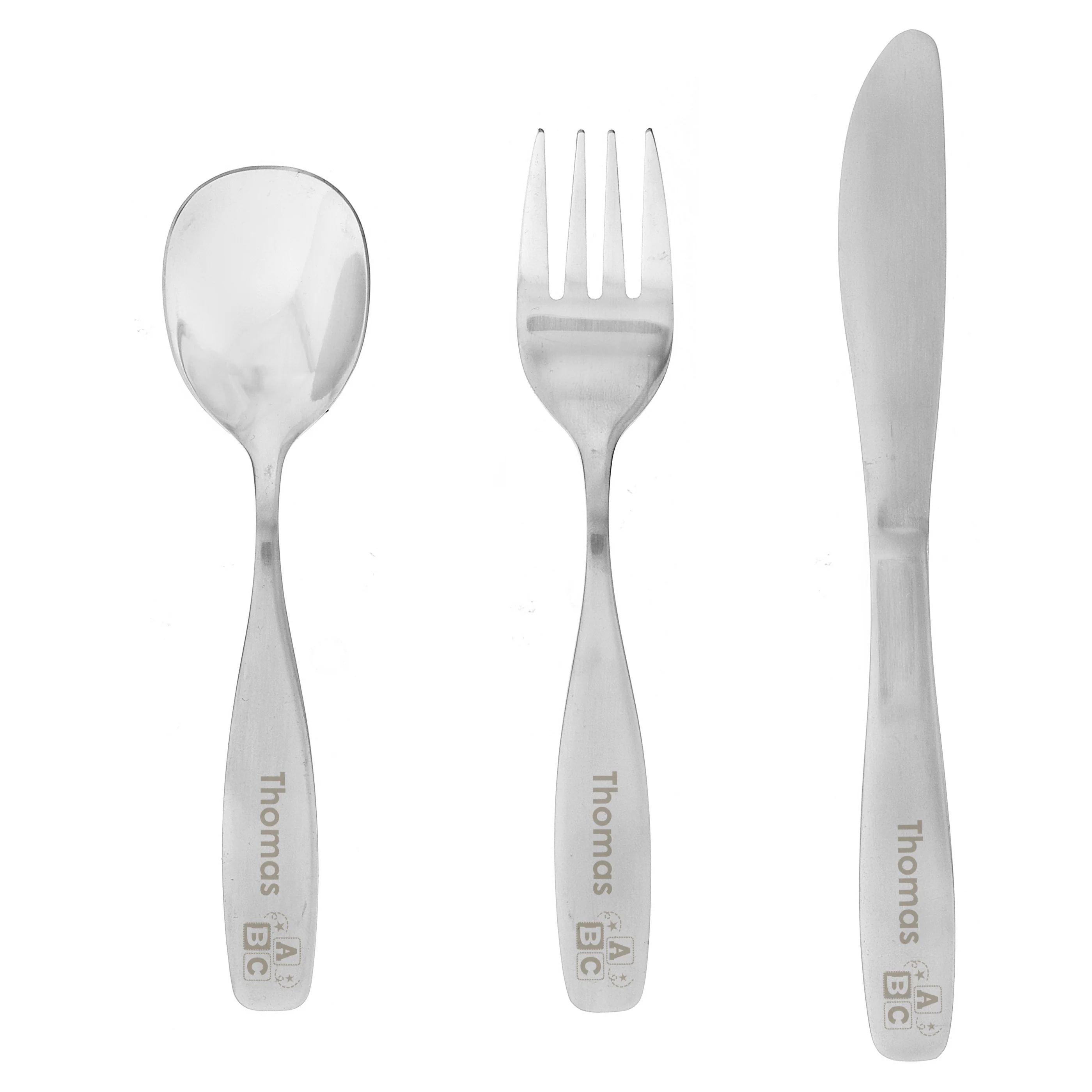 Personalised 3 Piece ABC Cutlery Set - Image 2