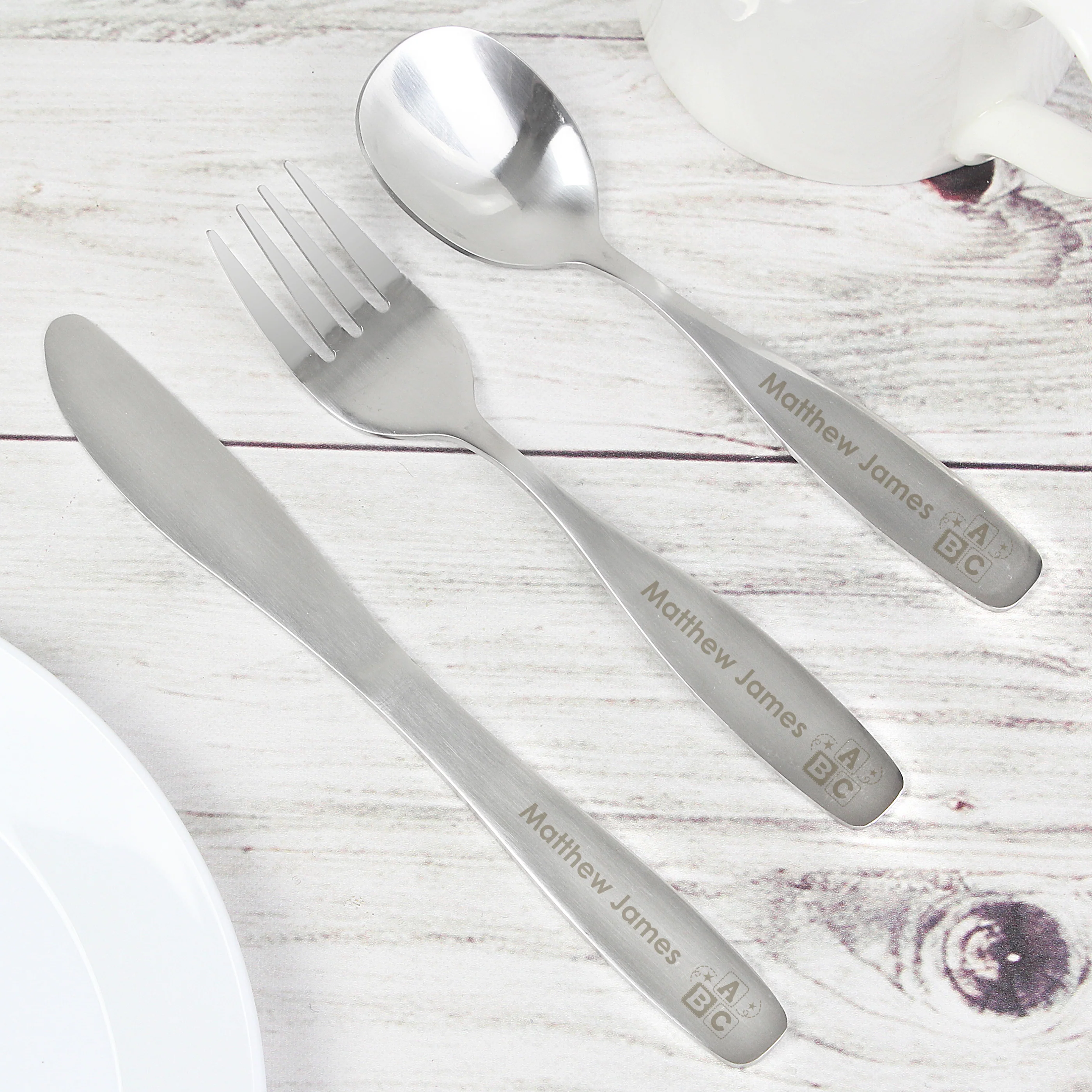 Personalised 3 Piece ABC Cutlery Set - Image 4