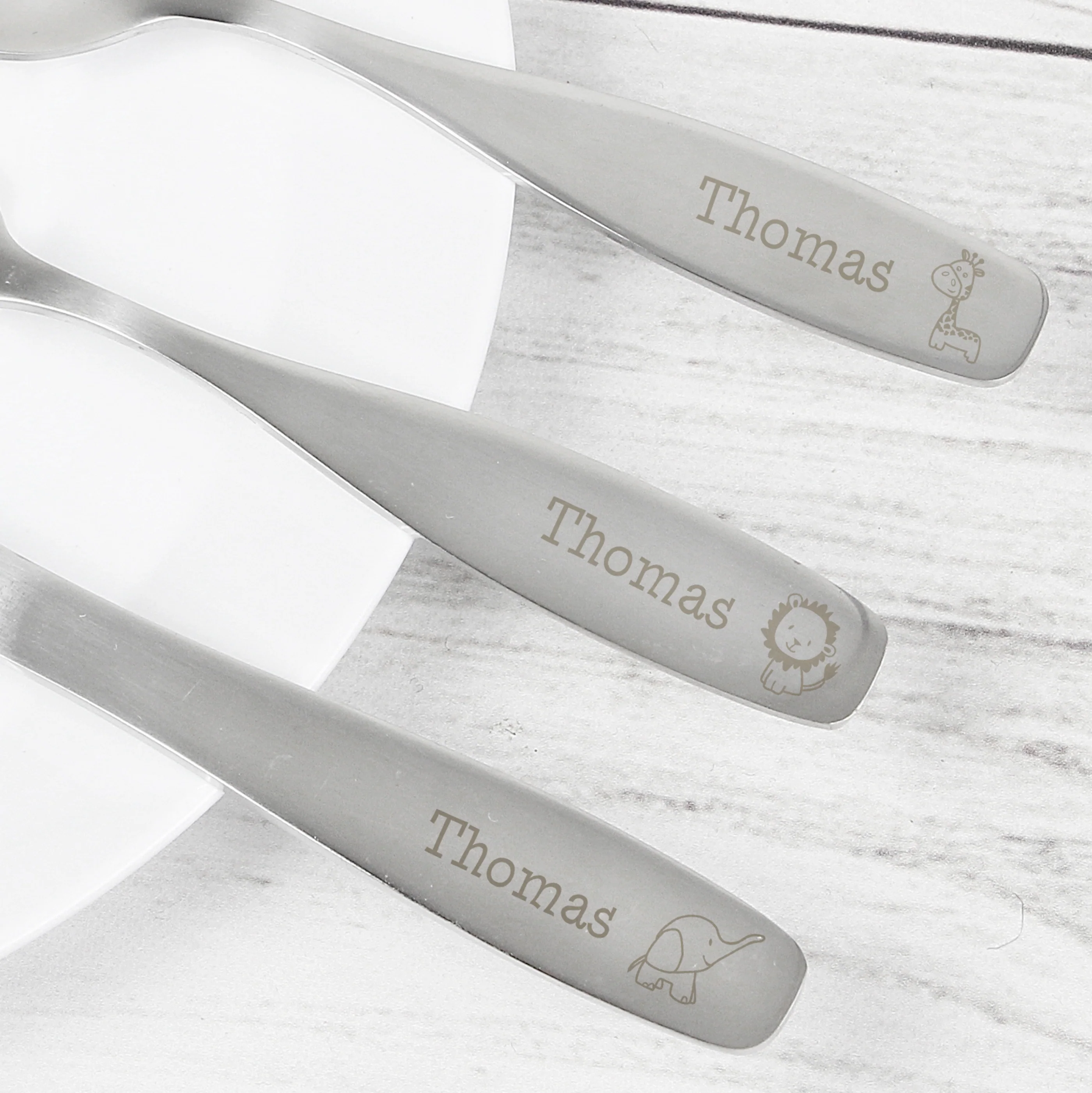Personalised 3 Piece Hessian Friends Cutlery Set - Image 3
