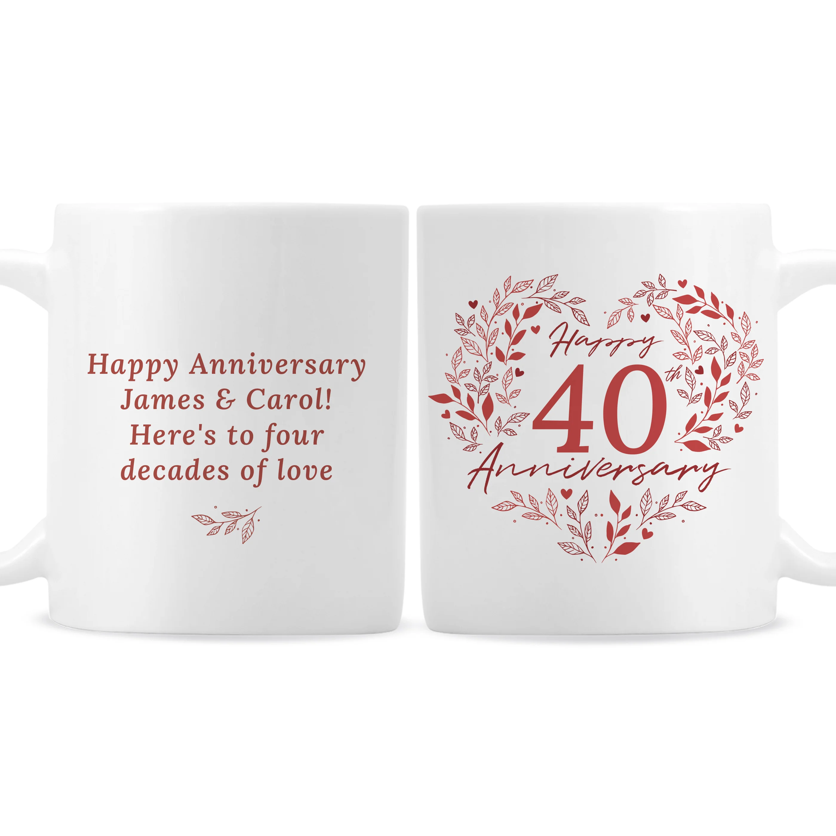 Personalised 40th Ruby Wedding Anniversary Mug - Image 5