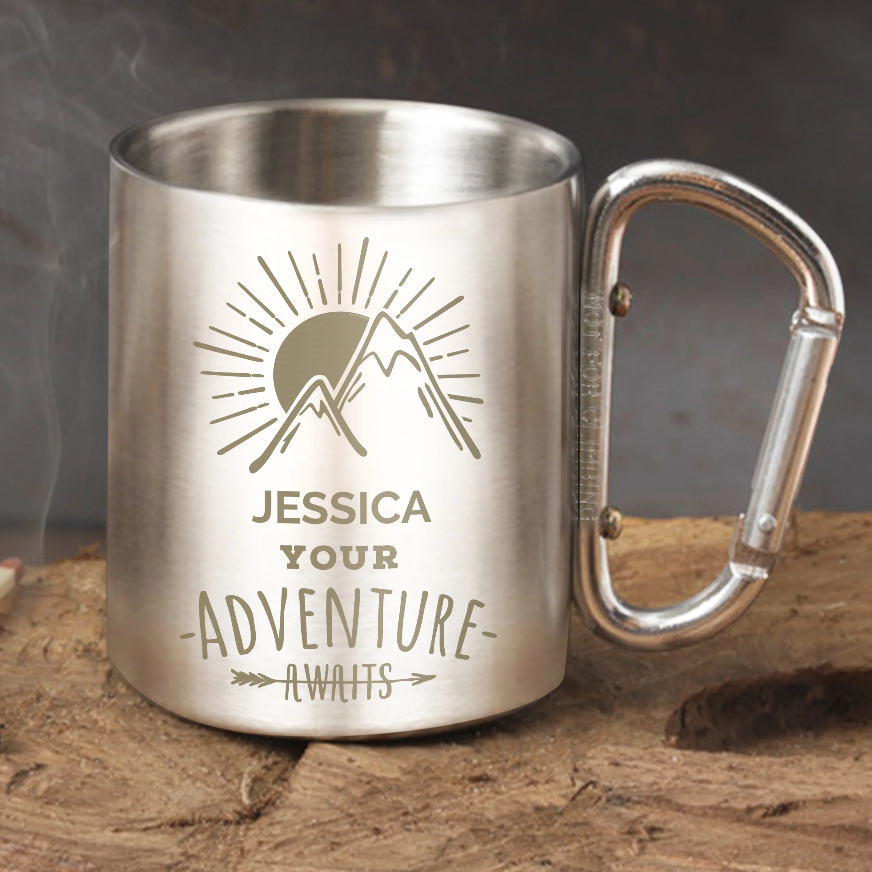 Personalised 'Adventure Awaits' Stainless Steel Mug - Image 4