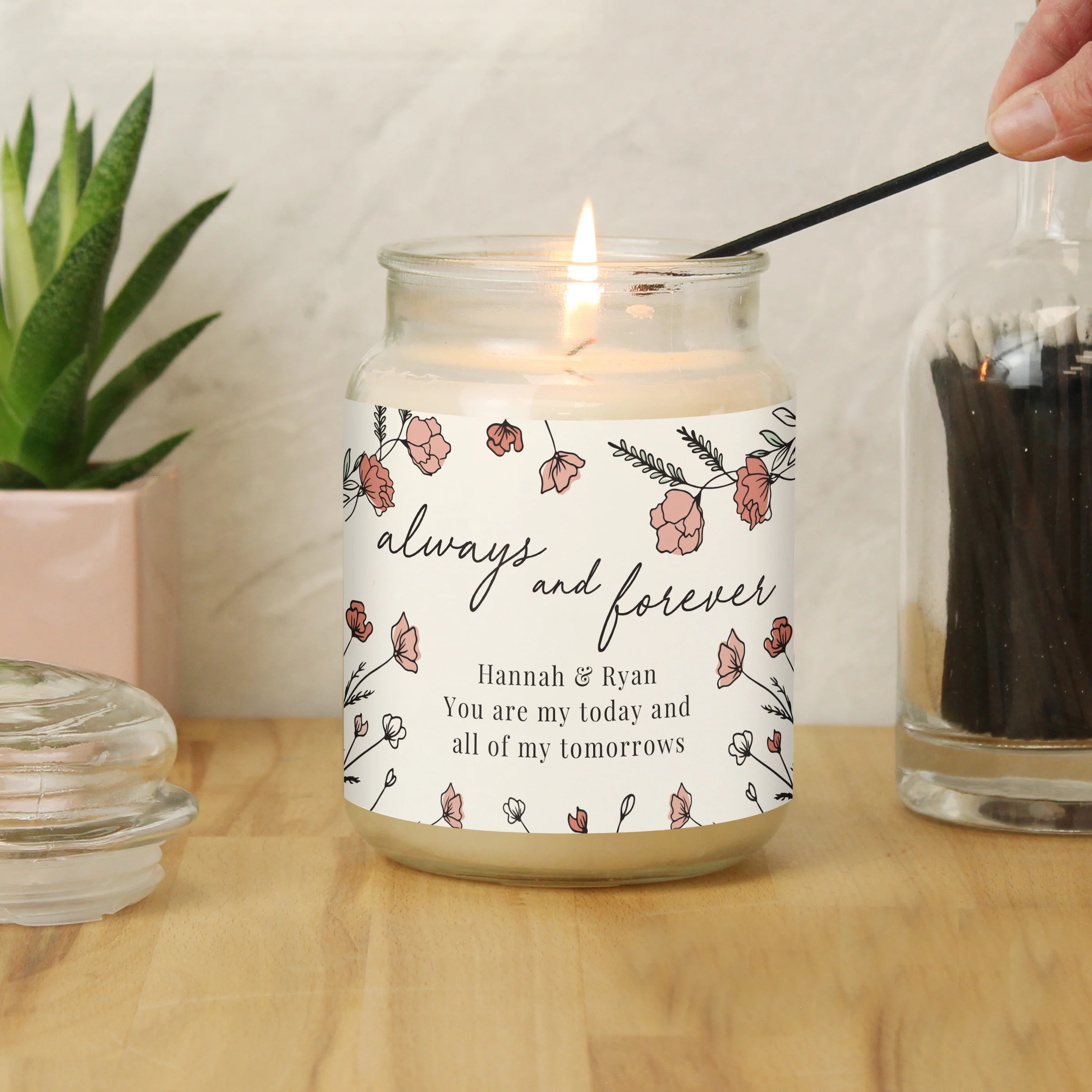 Personalised Always & Forever Large Scented Jar Candle - Image 4