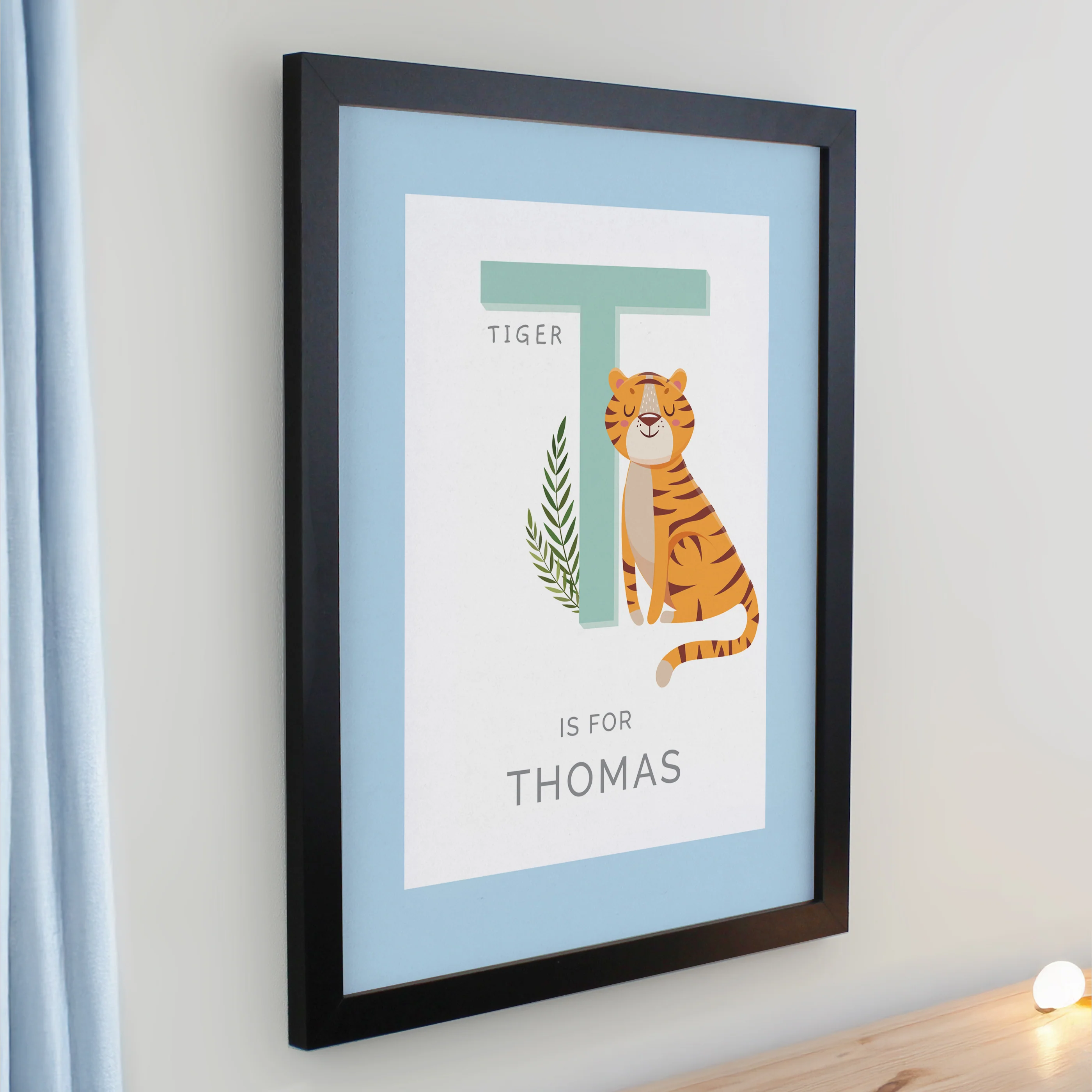Personalised Animal Alphabet Black Poster Frame - Image 3