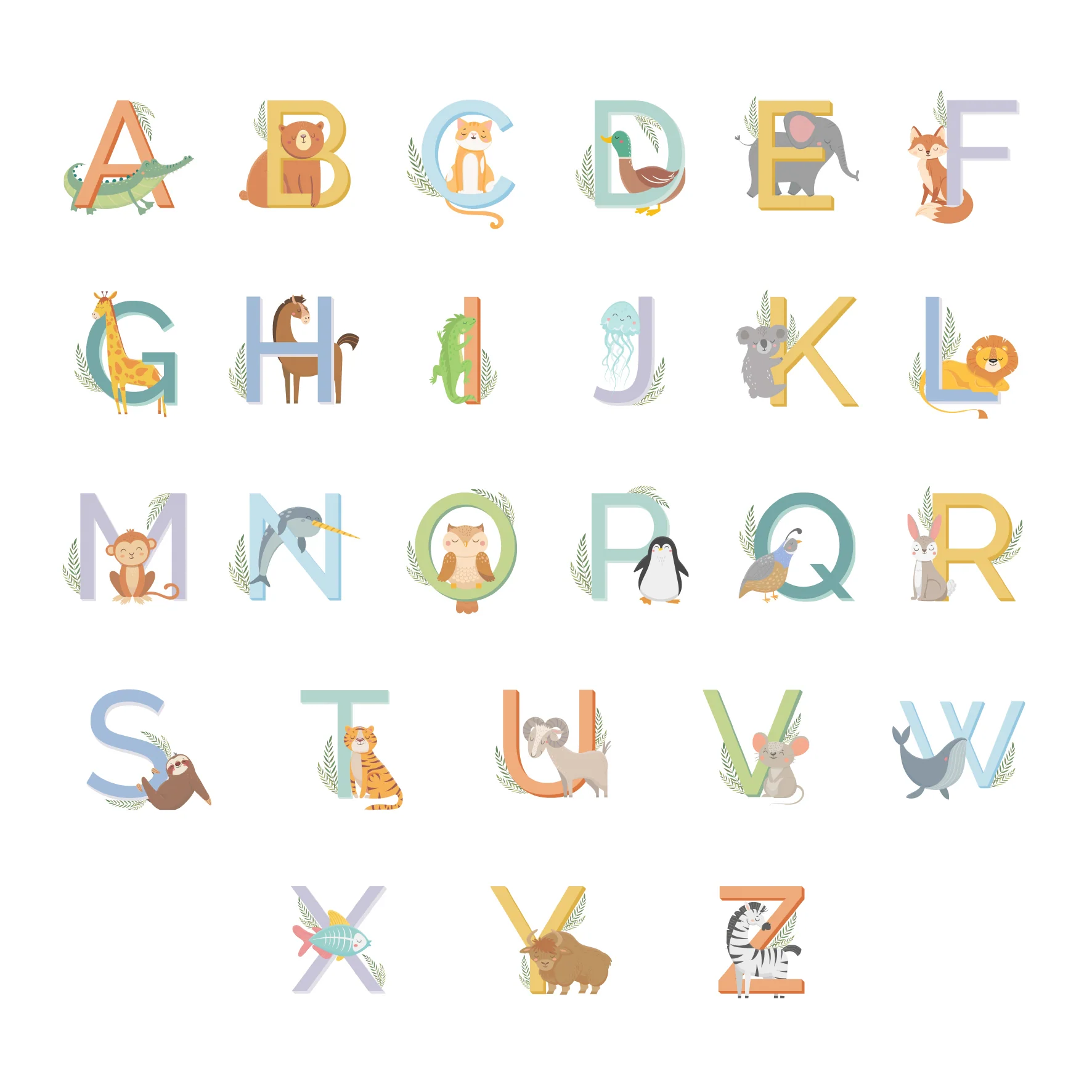 Personalised Animal Alphabet White Wooden Yoyo
