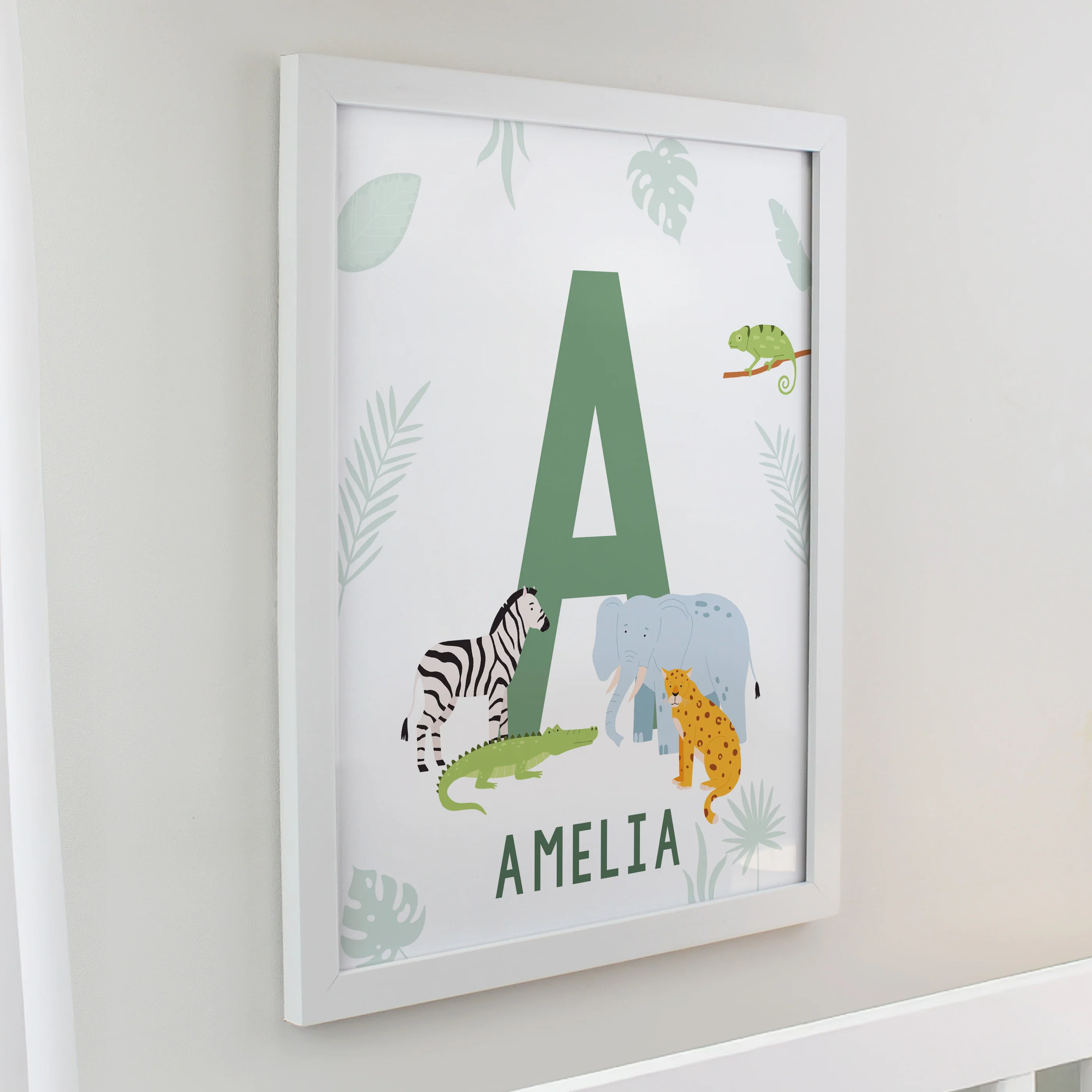 Personalised Animal Initial White Poster Frame - Image 2